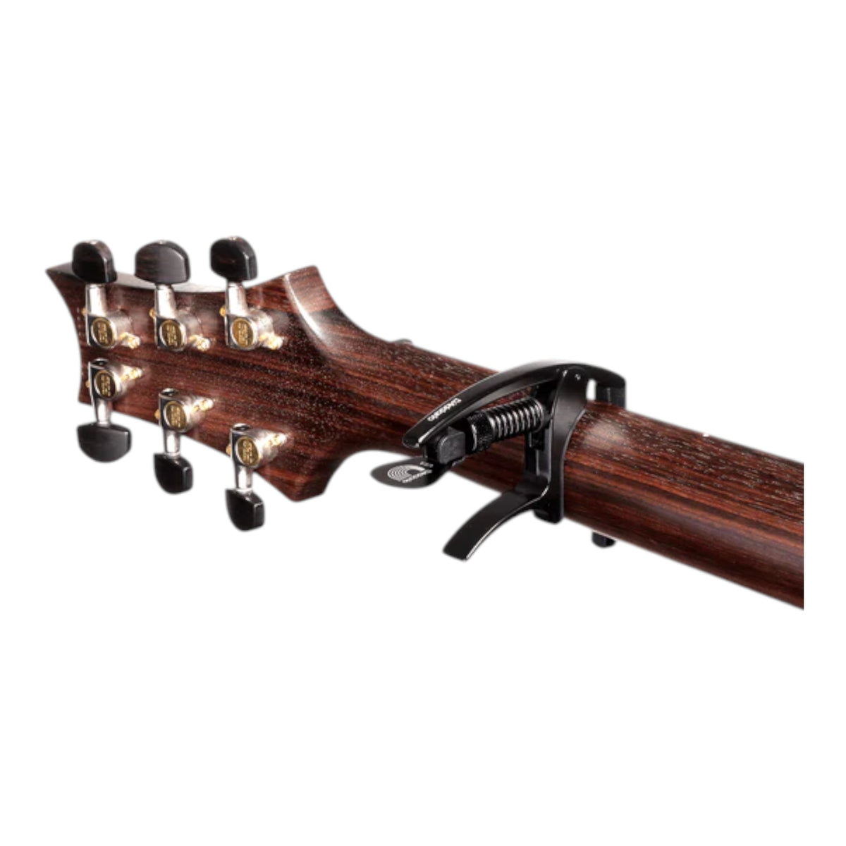 D'Addario PWCP09 Aluminium Adjustable Trigger-Type "Tri-Action" Capo for 6-String Guitars - Black