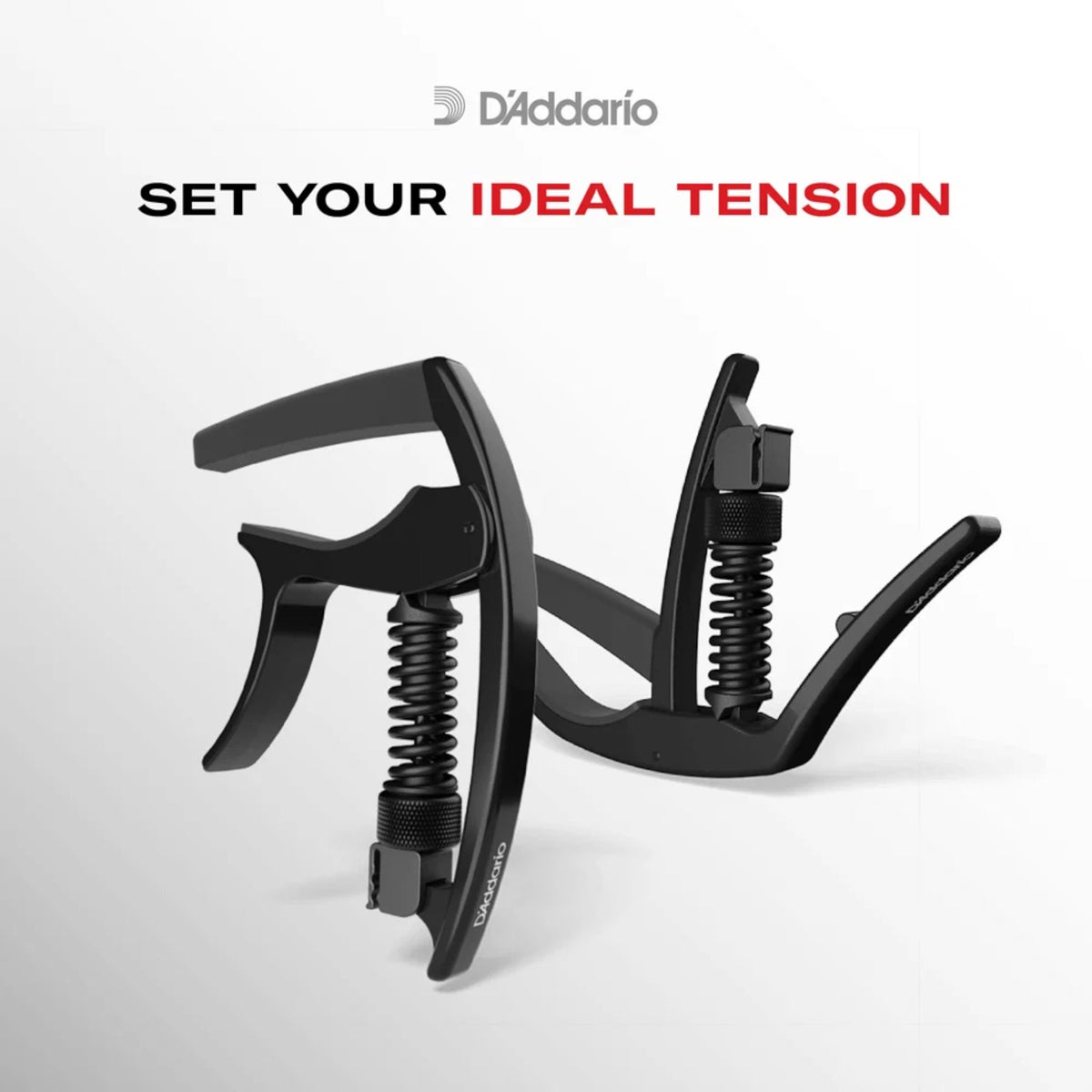 D'Addario PWCP10 Aluminium Adjustable Trigger-Type "Artist" Capo for 6-String Guitars - Black