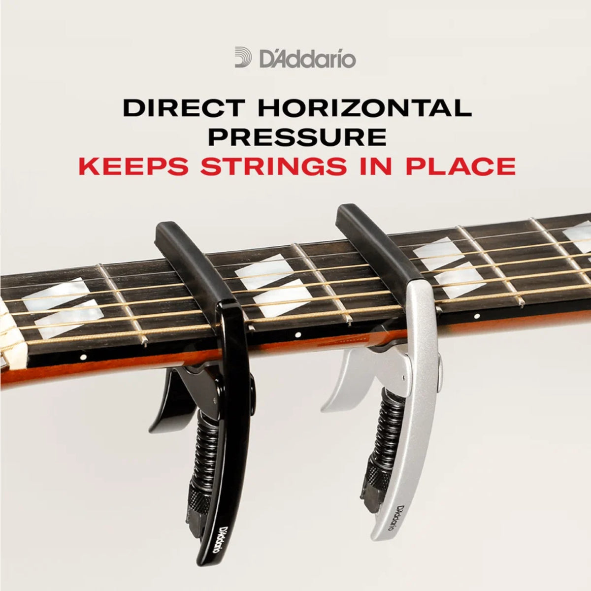 D'Addario PWCP10 Aluminium Adjustable Trigger-Type "Artist" Capo for 6-String Guitars - Black