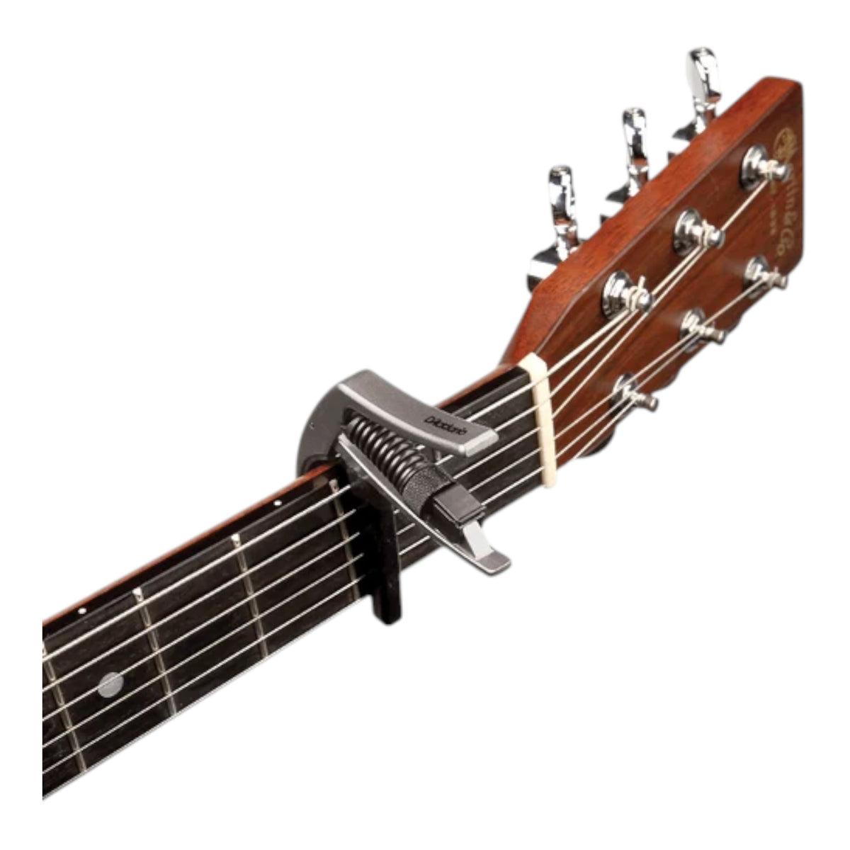 D'Addario PWCP10S Aluminium Adjustable Trigger-Type "Artist" Capo for 6-String Guitars - Silver