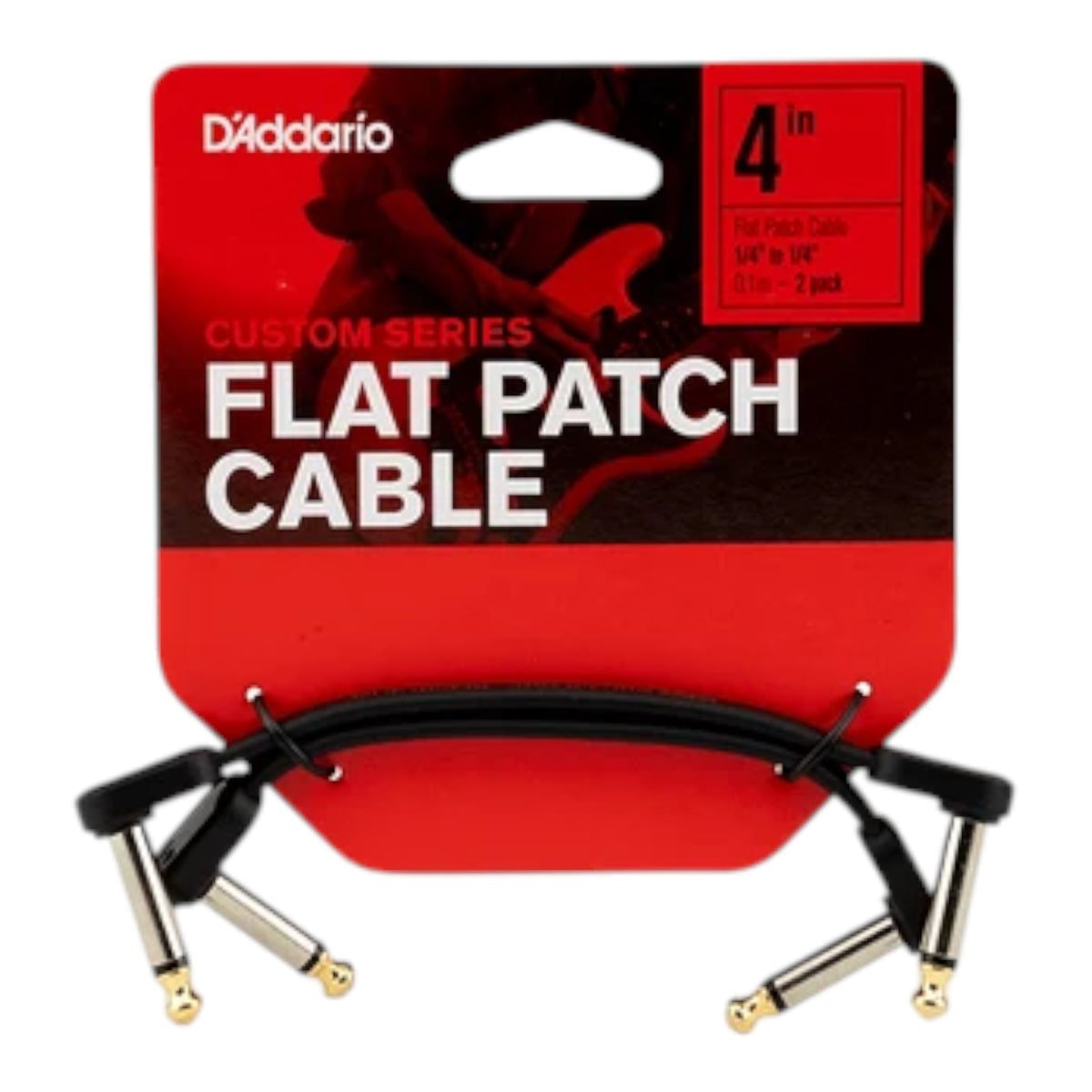 D'Addario Custom Series Flat Patch Cable - Standard 2pk