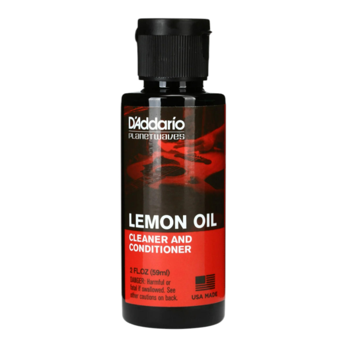 D'Addario PWLMN Lemon Oil Fingerboard Cleaner & Conditioner for Dark/Unfinished Woods - 59 ml (2 fl oz)
