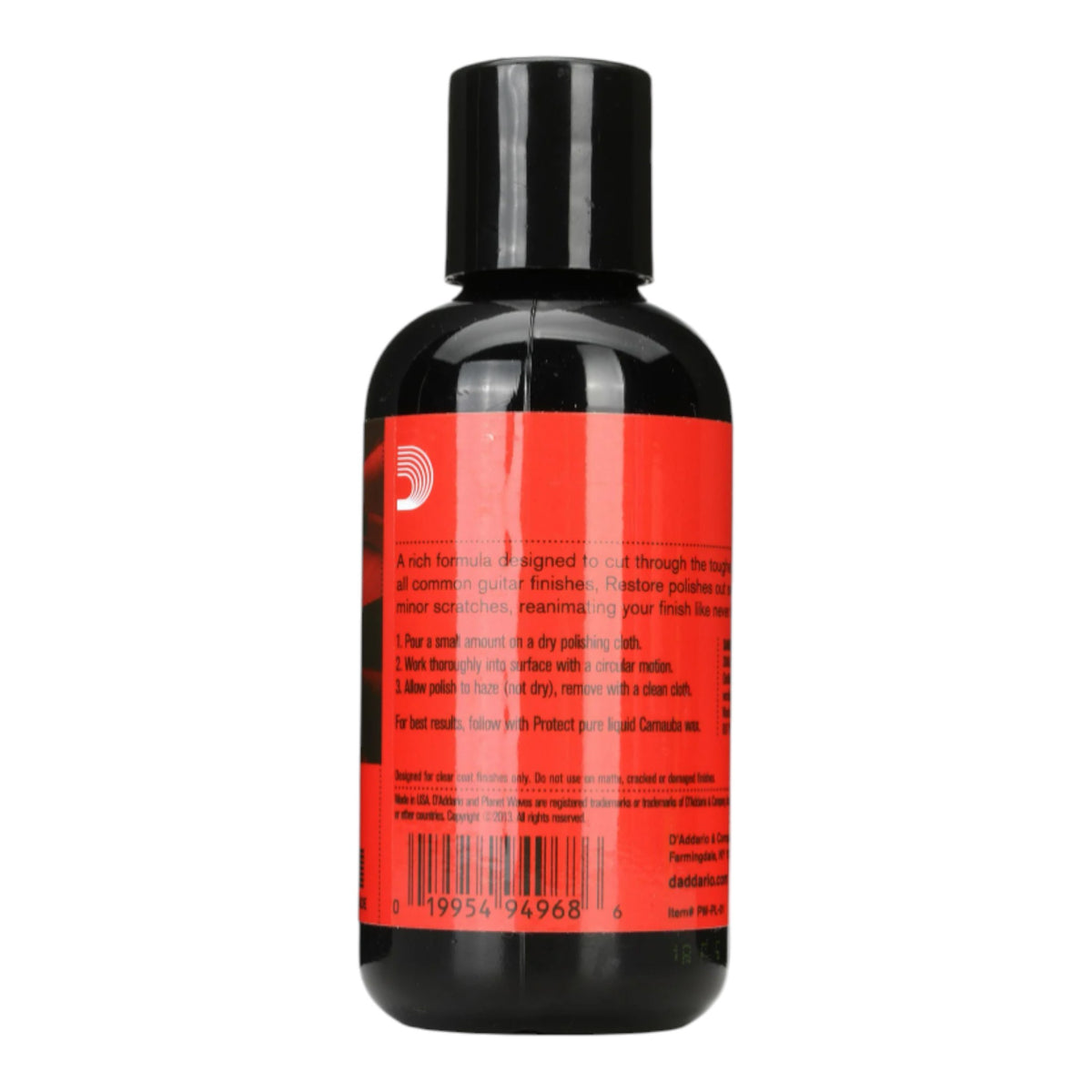 D'Addario PWPL02 "Protect" Liquid Carnauba Wax Protectant for Clear Coated Instruments - 29.5 ml (1 fl oz) / 118 ml (4 fl oz)
