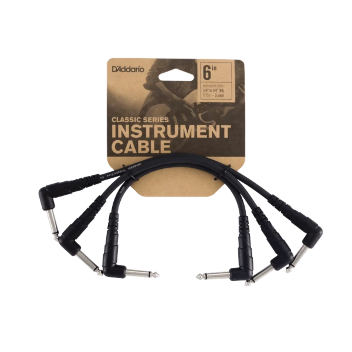 D'Addario 6" Classic Series Patch Cable - 3 pack