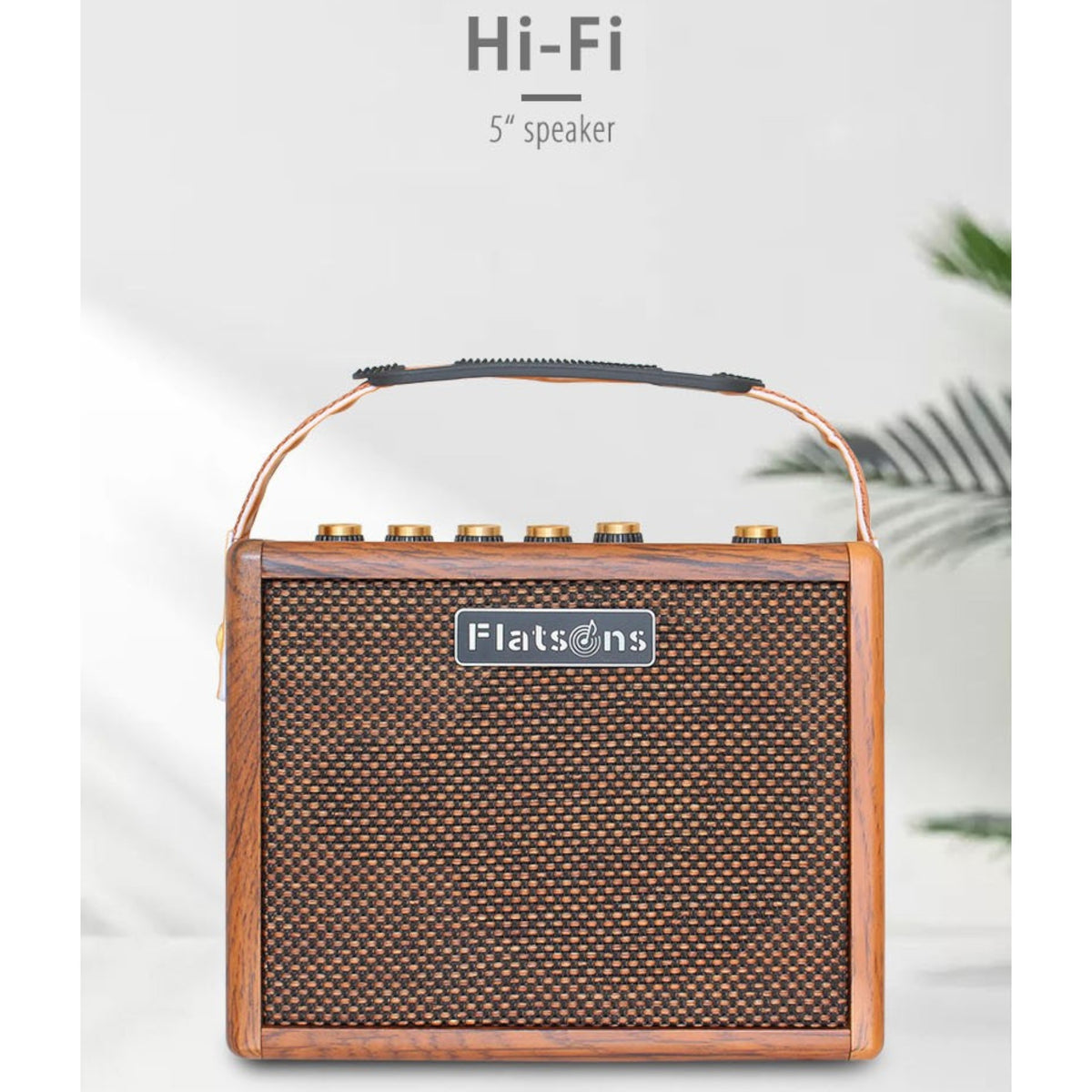 (PREORDER: MID OCT 2026) Flatsons CRUSH15 15W Portable Rechargable Acoustic Guitar Amplifier with Bluetooth & Microphone Input
