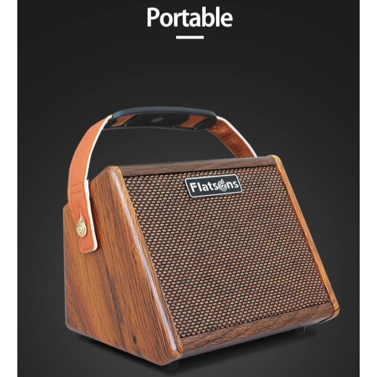 (PREORDER: MID OCT 2026) Flatsons CRUSH15 15W Portable Rechargable Acoustic Guitar Amplifier with Bluetooth & Microphone Input