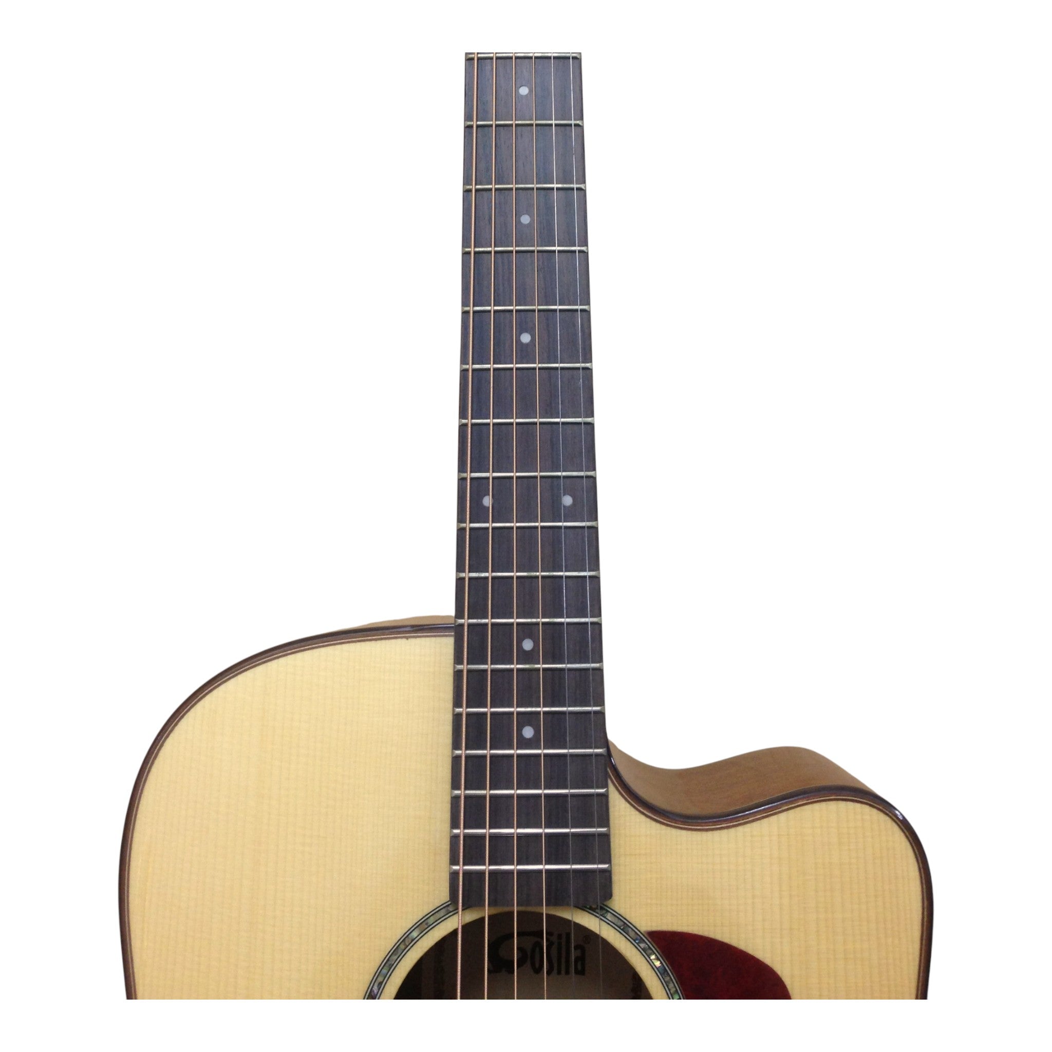 Gosila CS801210CEQ Solid Spruce Top Fishman Pickup/Tuner Cutaway Acoustic Guitar - Natural