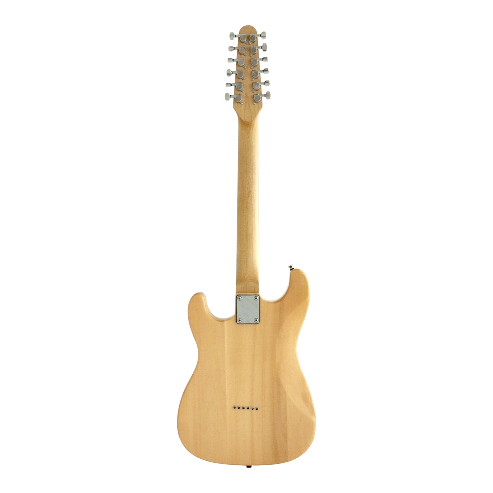 Haze 11HSST Natural 12-String SSS Electric Guitar with Quilted Top