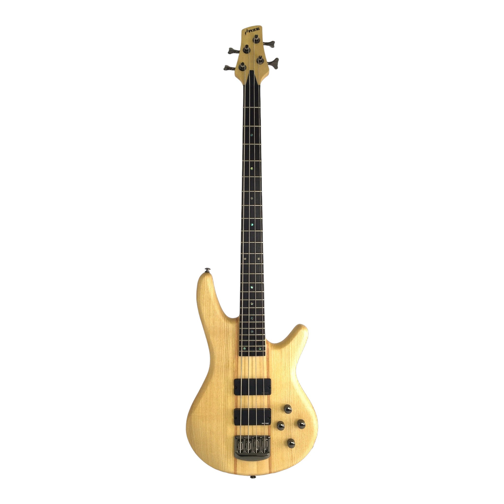 Haze Novara Electric Bass Guitar Premium Ash Maple Body  - Natural B327N