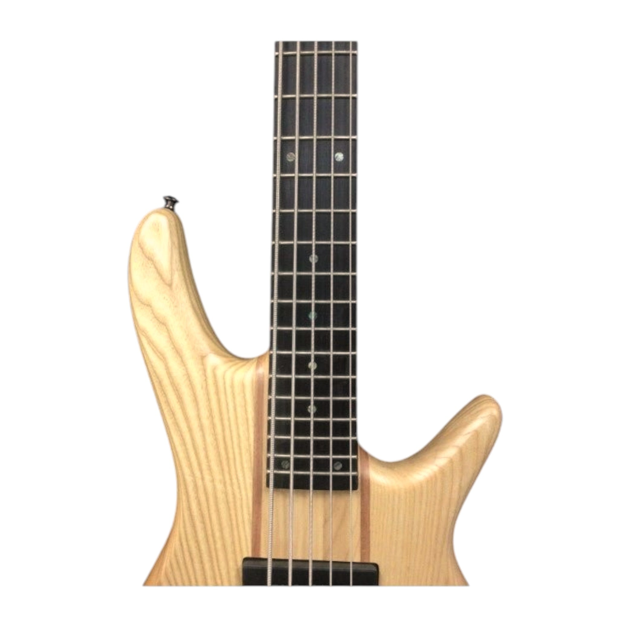 Haze 5-String Active Humbucker Solid Walnut WR Electric Bass Guitar - Natural B337N