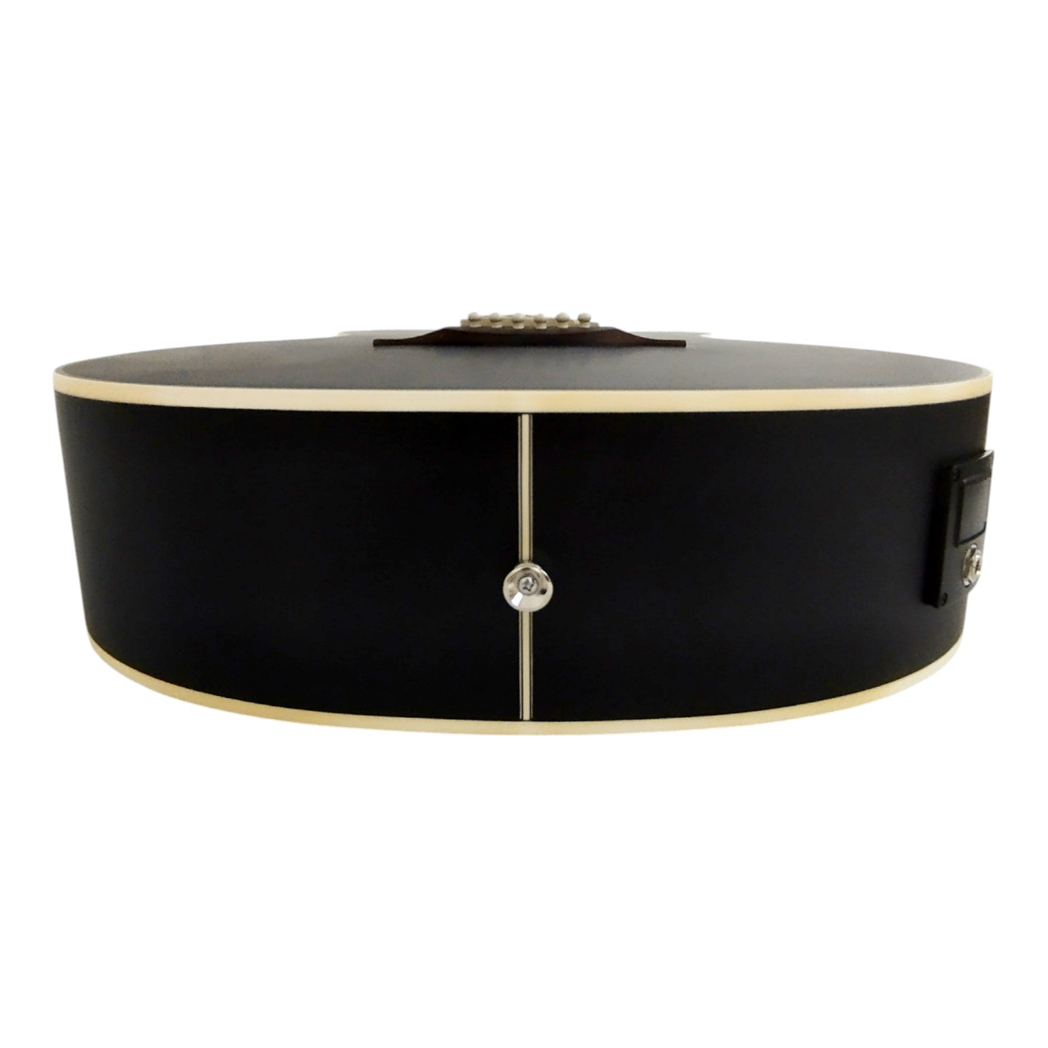 Haze F560CEQMBK Spruce Top Built-In Pickup/Tuner OM Cutaway Acoustic Guitar - Black with Accessories and 10W Amp. (Optional)