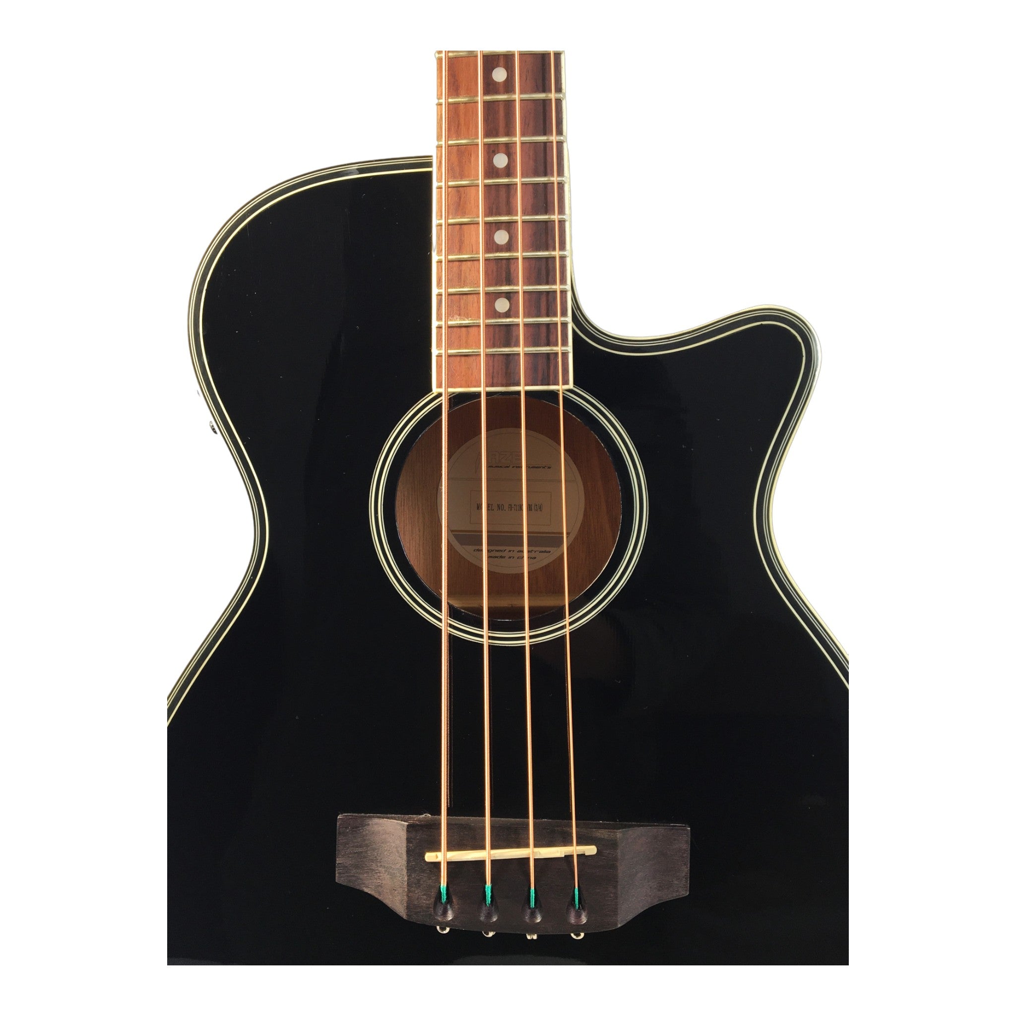 Haze FB711BCEQBK34 4-String Electric-Acoustic Bass Guitar with EQ, comes with bag, picks
