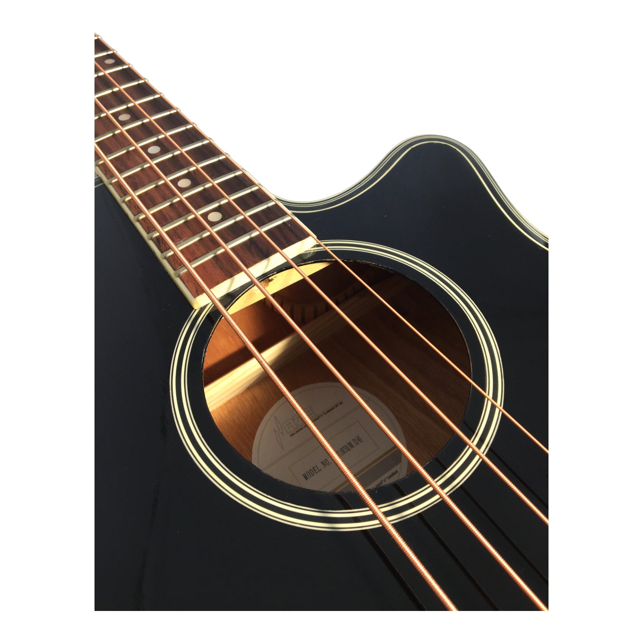 Haze FB711BCEQBK34 4-String Electric-Acoustic Bass Guitar with EQ, comes with bag, picks