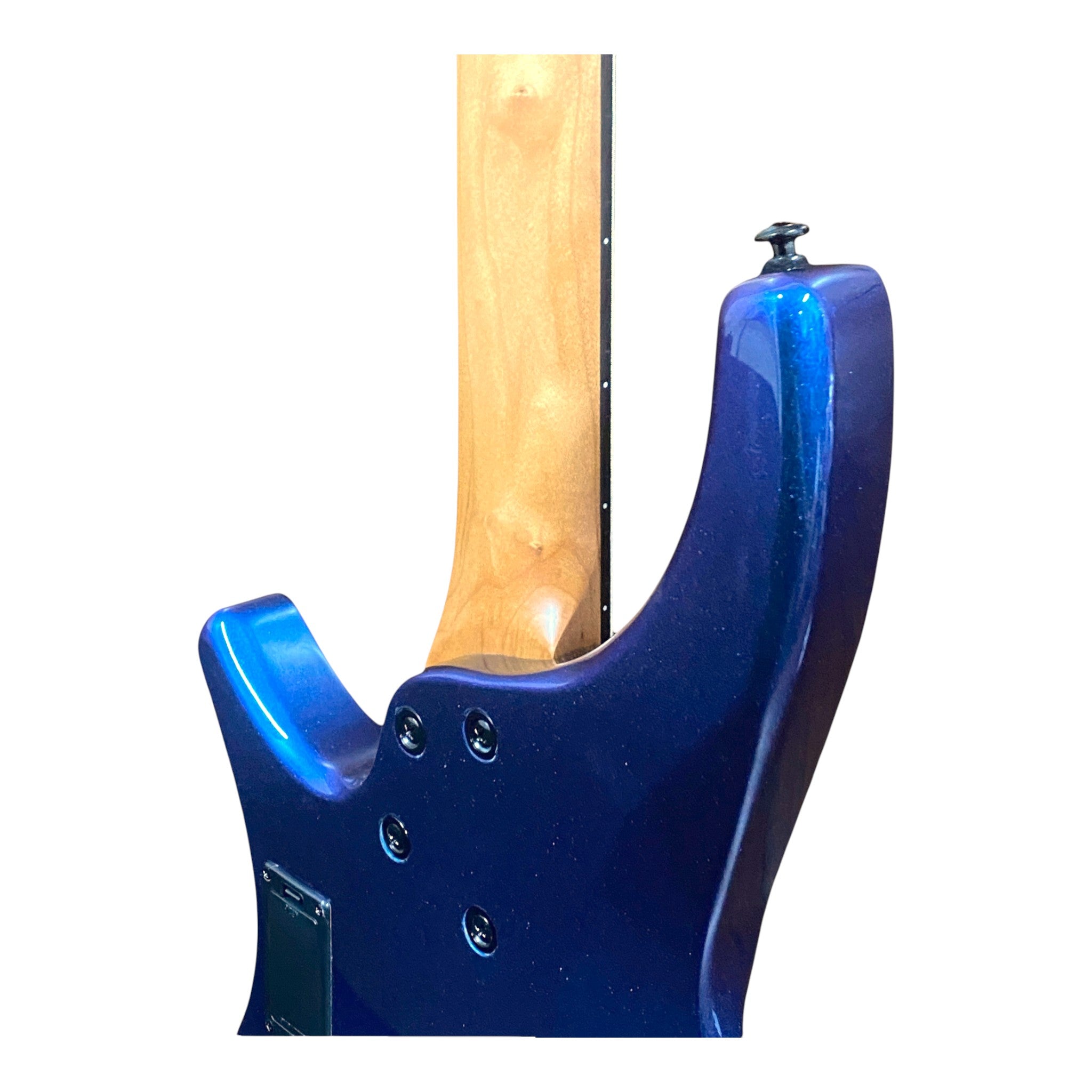 Haze HB4BLP Aurora Series Headless Electric Bass – 24-Fret Roasted Maple Neck, Blue-Purple Chameleon Finish, & Active BJ-80 Pickups