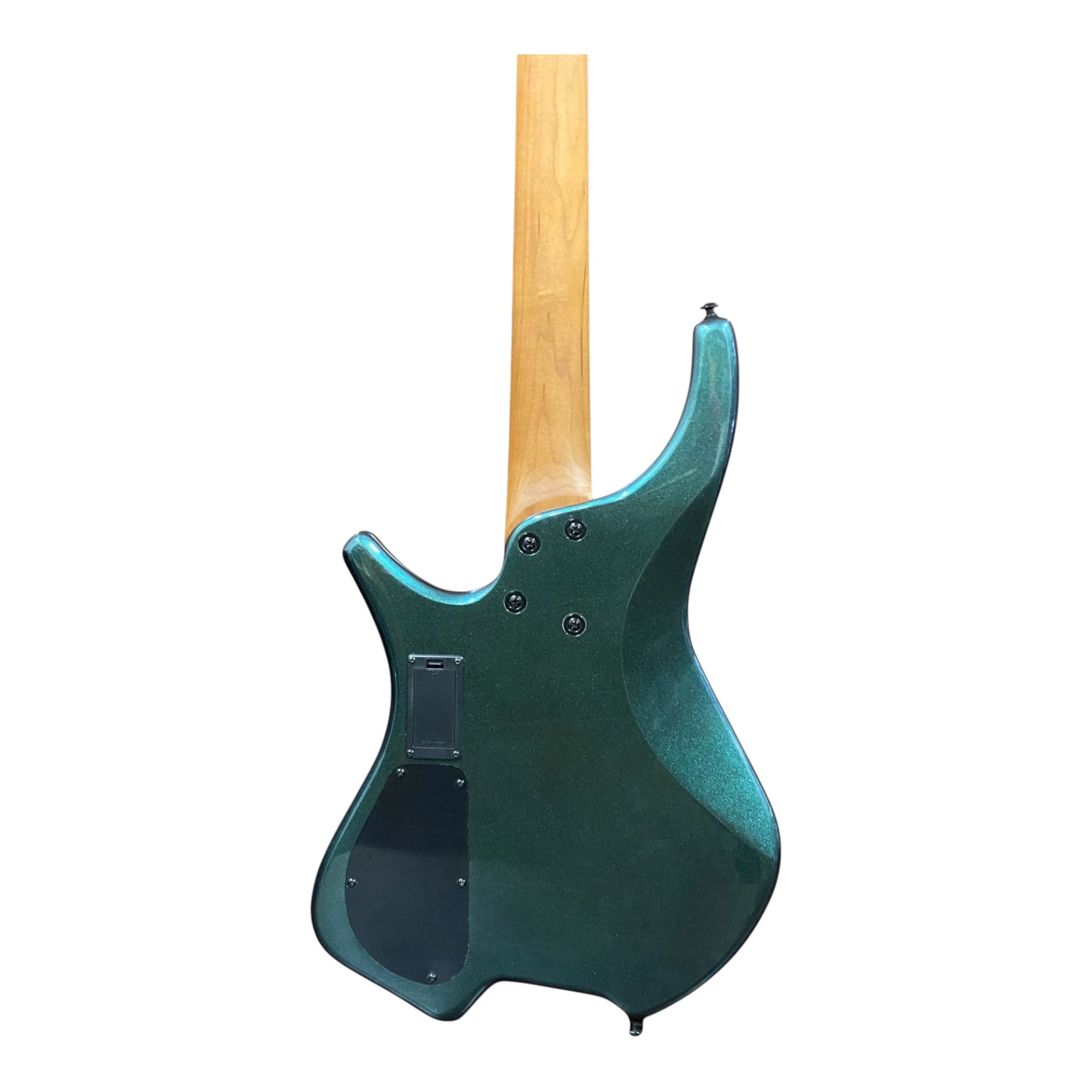 Haze HB4GNP Aurora Series Headless Electric Bass – 24-Fret Roasted Maple Neck, Green-Purple Chameleon Finish, & Active BJ-80 Pickups