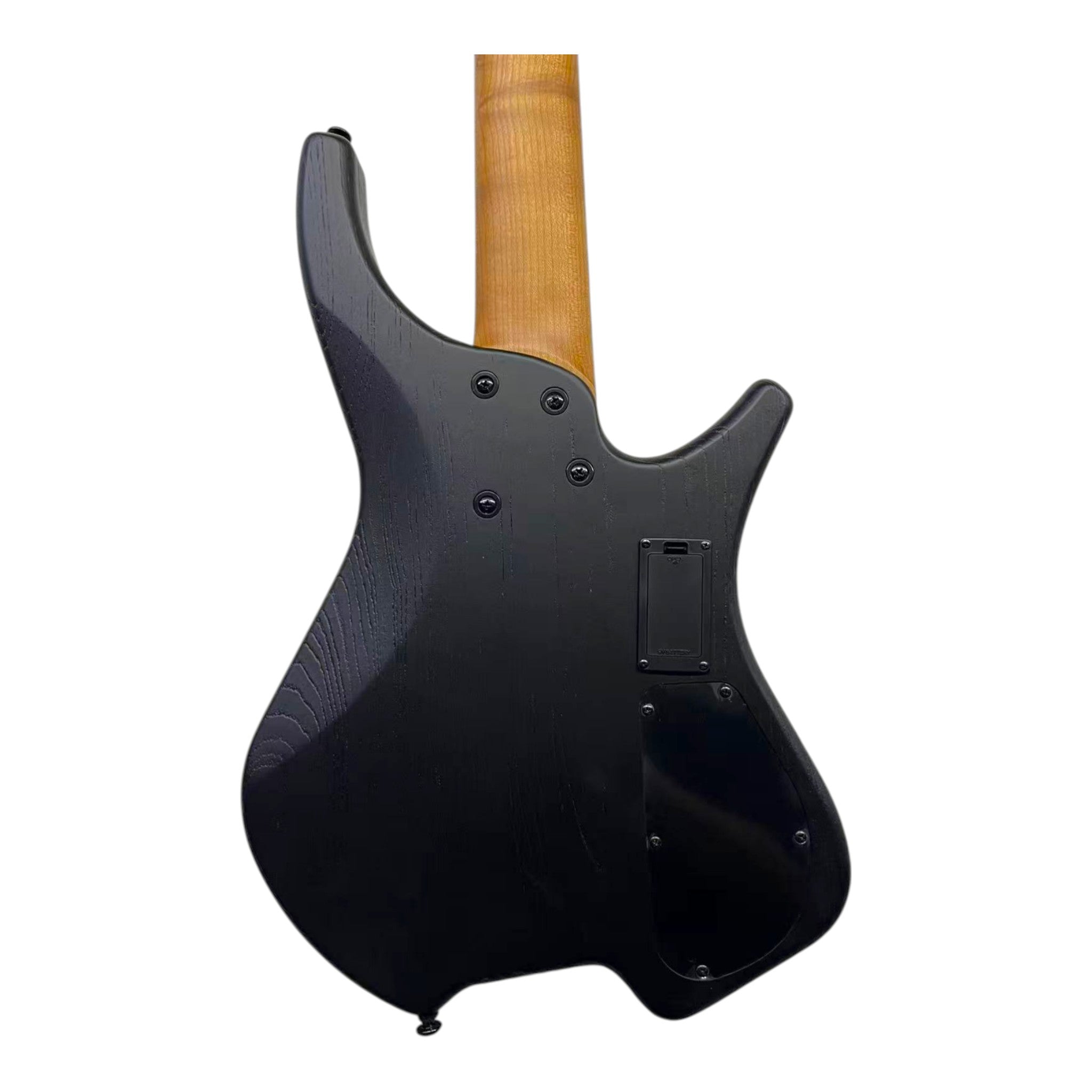 Haze HB5 “Ashbound” Left-Handed Headless 5-String Electric Bass – Active BJ-80 Pickups – Woodgrain Black – HB5BKLH