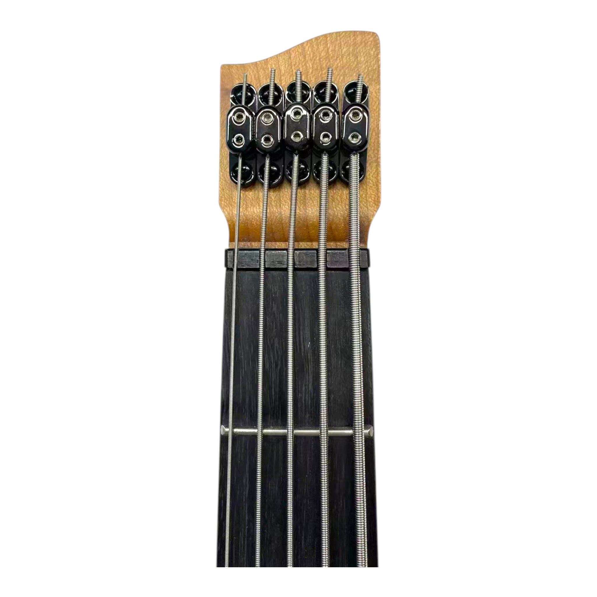 Haze HB5 “Ashbound” Left-Handed Headless 5-String Electric Bass – Active BJ-80 Pickups – Woodgrain Black – HB5BKLH