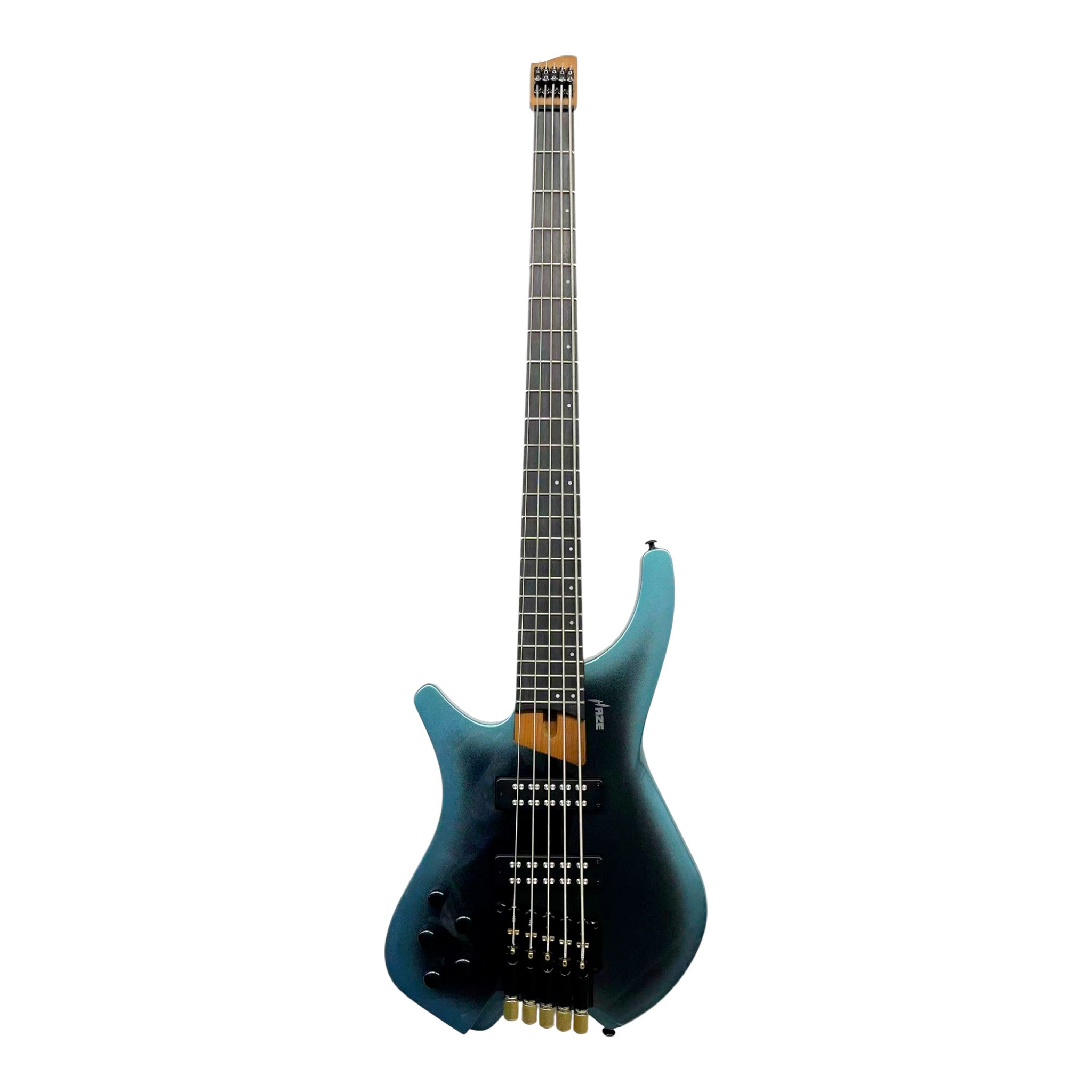 Haze HB5 “Nightwave” Left-Handed Headless 5-String Electric Bass – Active BJ-80 Pickups – Metallic Blueburst – HB5BLLH