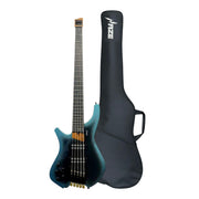 Haze HB5 “Nightwave” Left-Handed Headless 5-String Electric Bass – Active BJ-80 Pickups – Metallic Blueburst – HB5BLLH