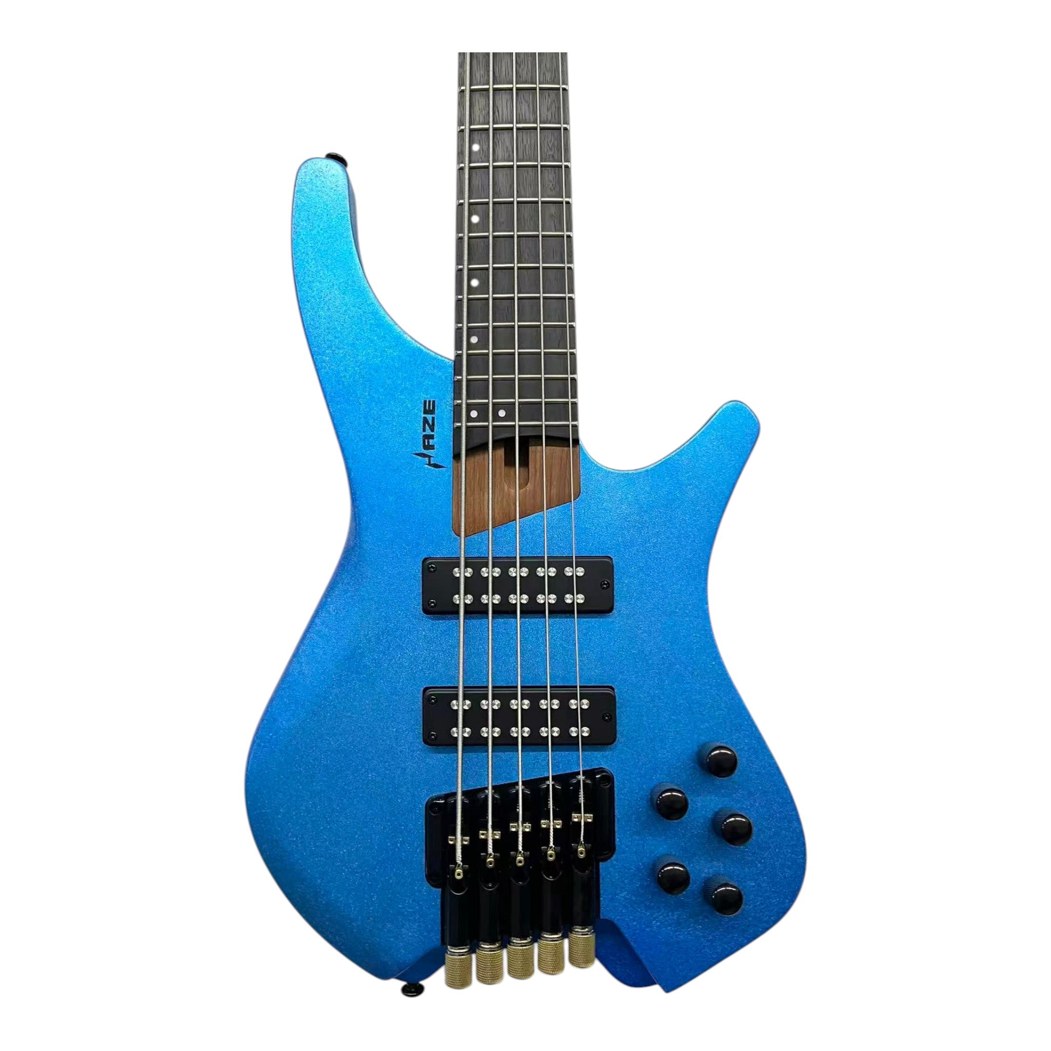 Haze HB5 “Sapphire” Headless 5-String Electric Bass – Active BJ-80 Pickups – Snowflake Blue – HB5SB
