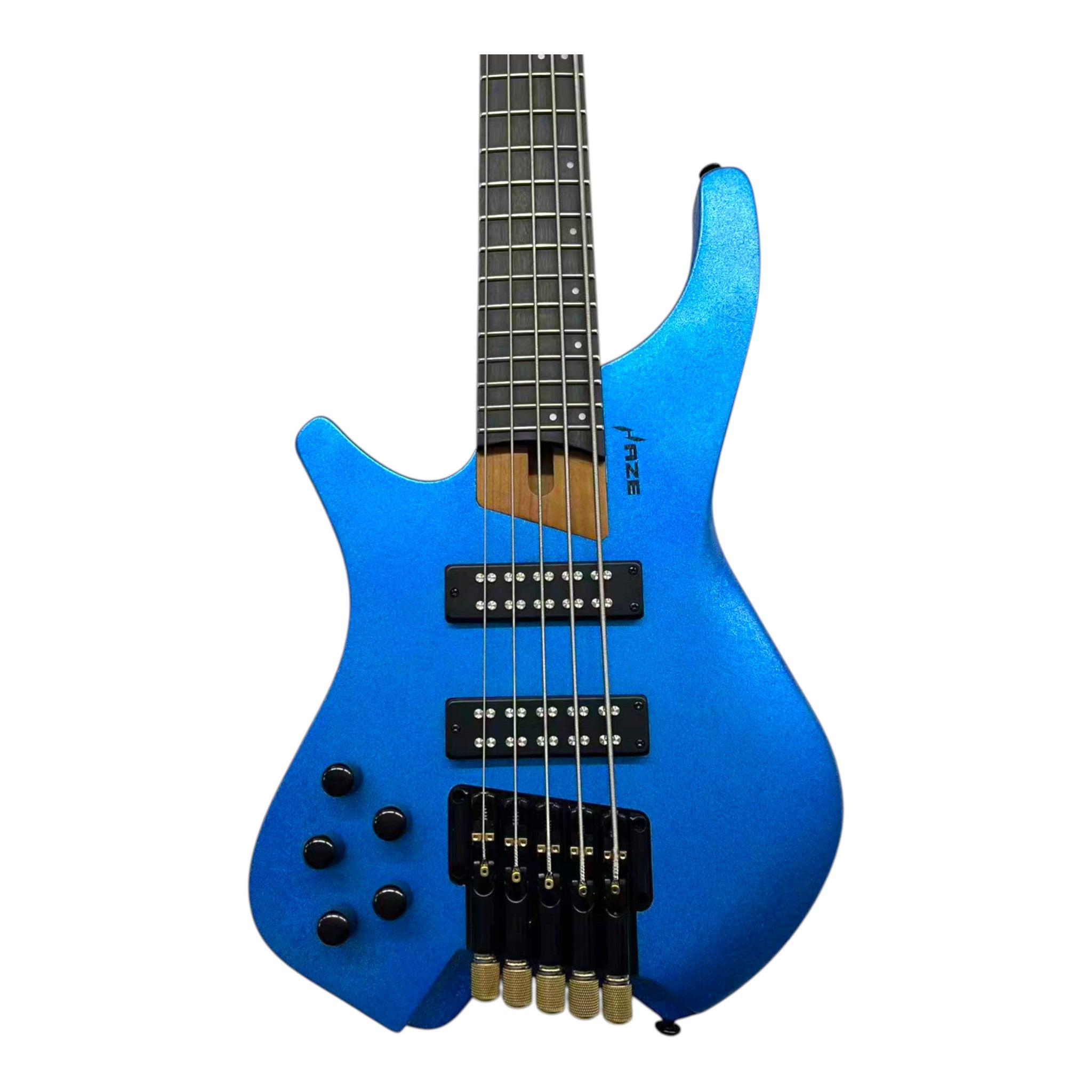 Haze HB5 “Sapphire” Left-Handed Headless 5-String Electric Bass – Active BJ-80 Pickups – Snowflake Blue – HB5SBLH