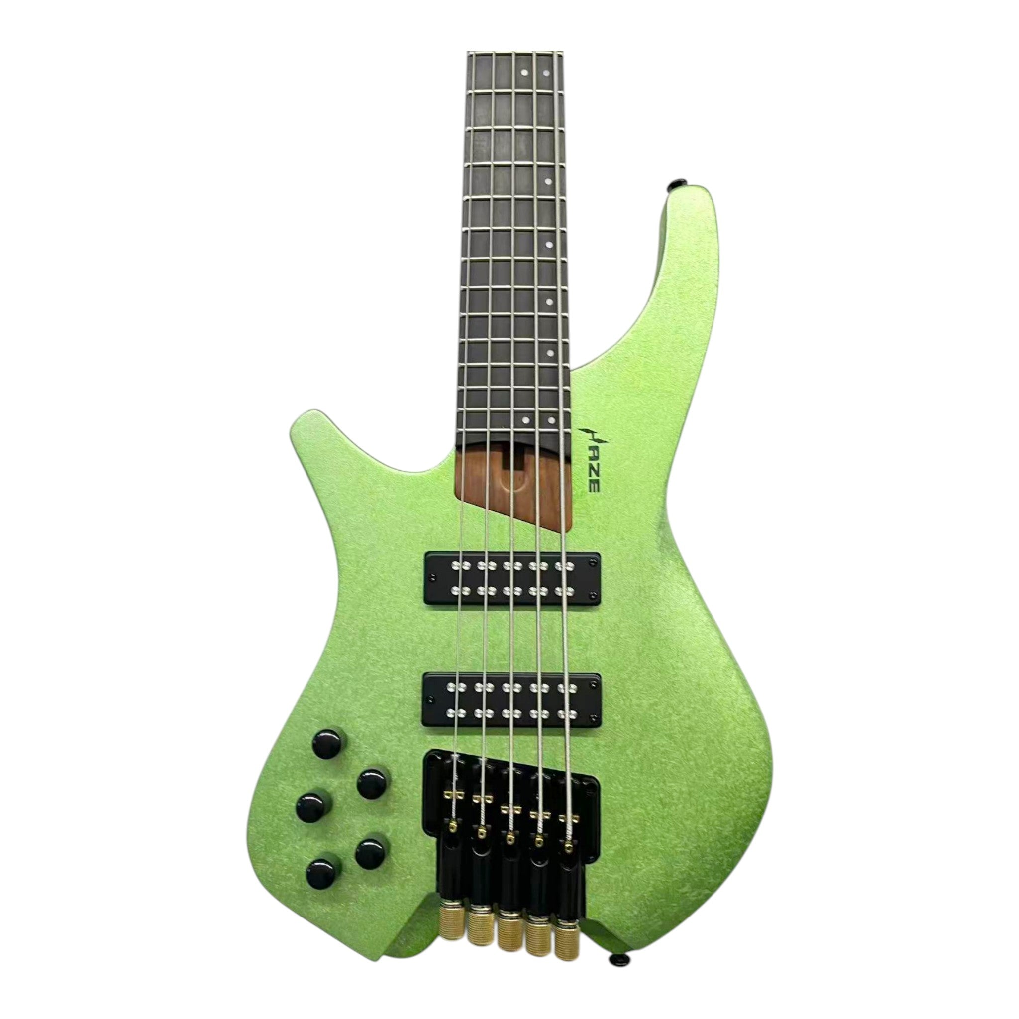 Haze HB5 “Emerald” Left-Handed Headless 5-String Electric Bass – Active BJ-80 Pickups – Snowflake Green – HB5SGLH