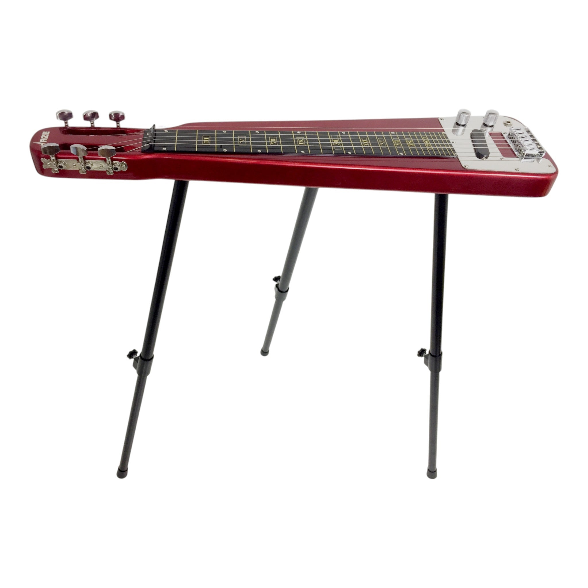 Haze HSLT1930 Metallic Red Lap Steel Electric Guitar + 10W Amp. (Optional)