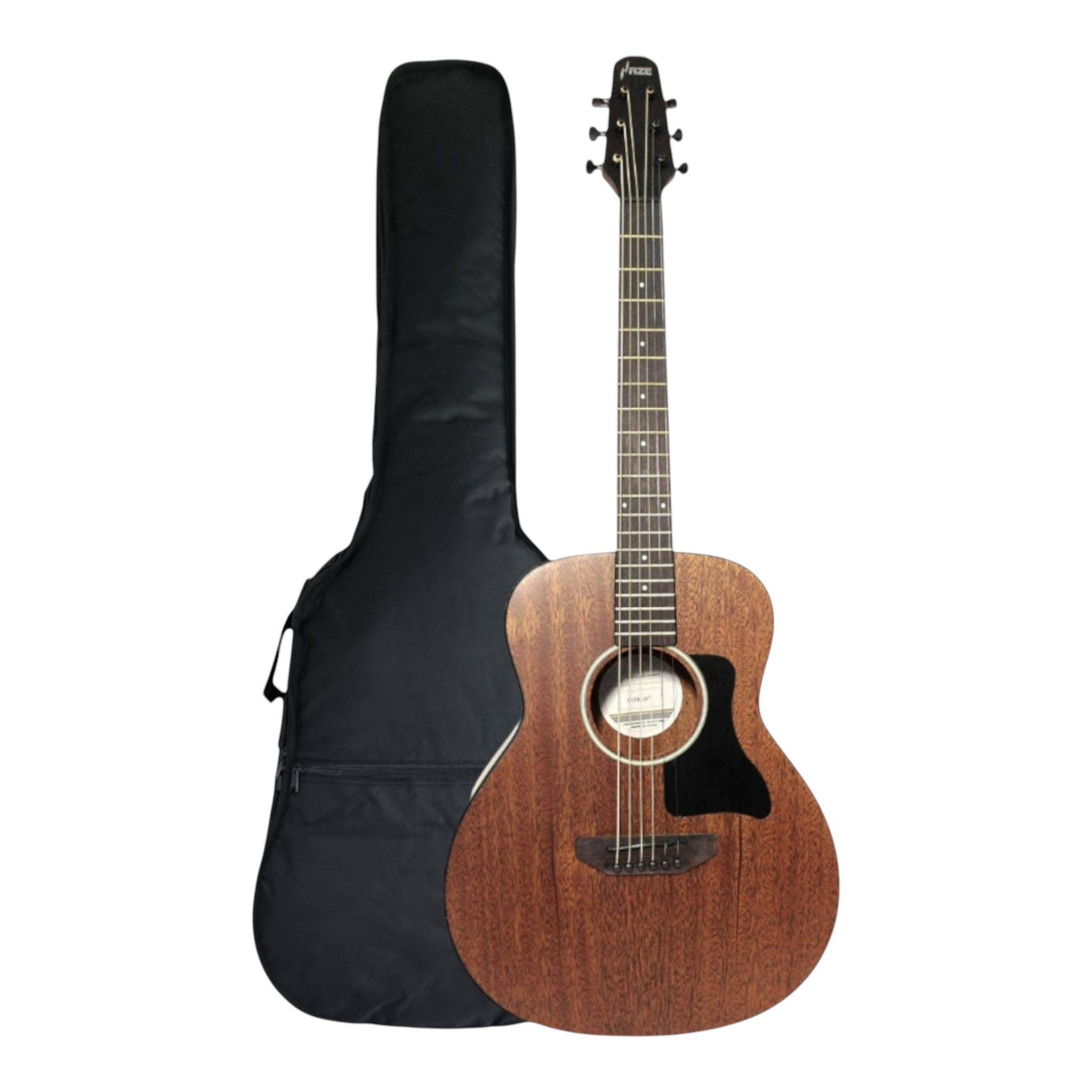 Haze HSTML 34"/36" Traveler Arched-Back Thin-V Neck Acoustic Guitar - Natural