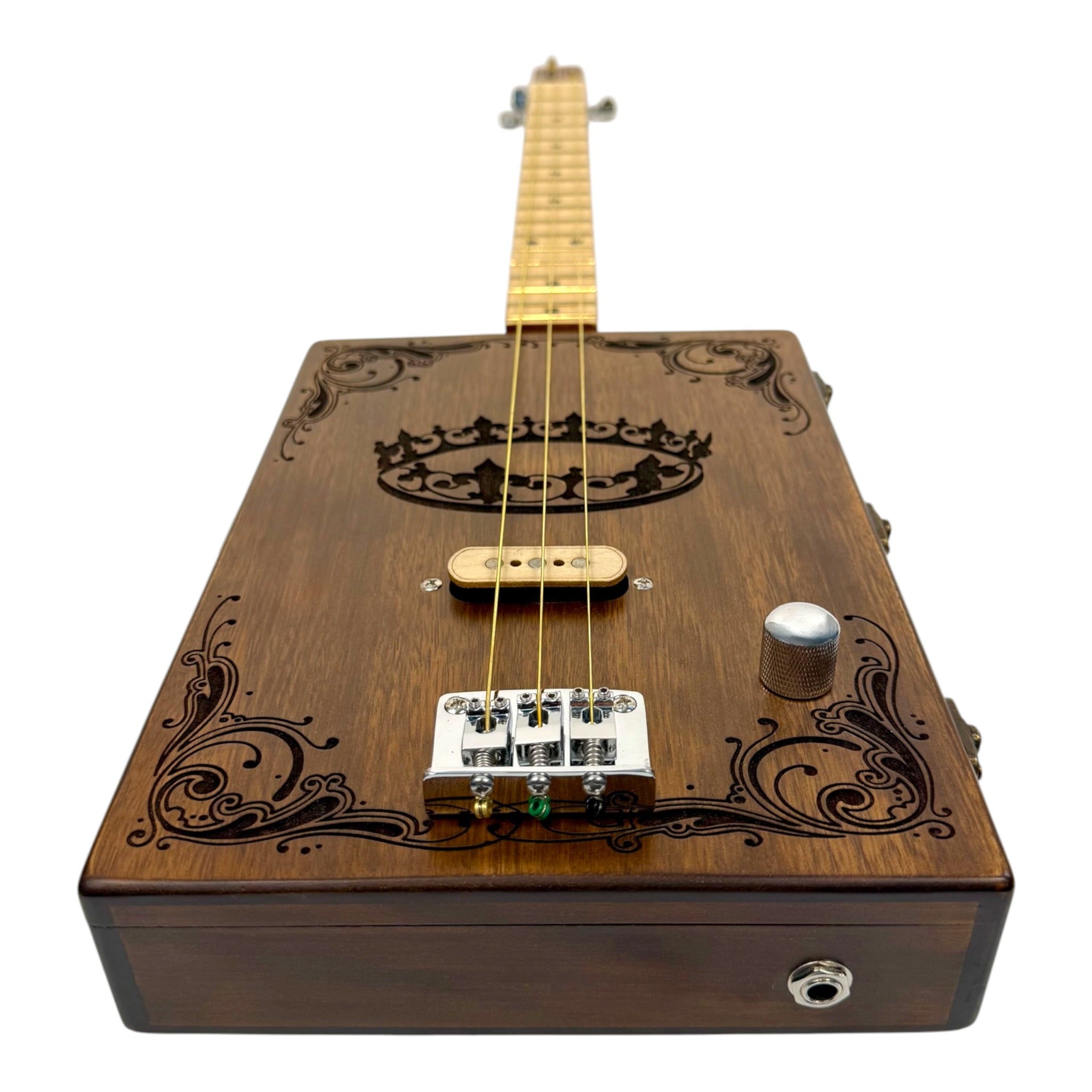 Haze HX58 "Royal" Mahogany Body 3-String Electric Cigar Box Guitar Complete DIY Kit - Passive Single Coil Pickup