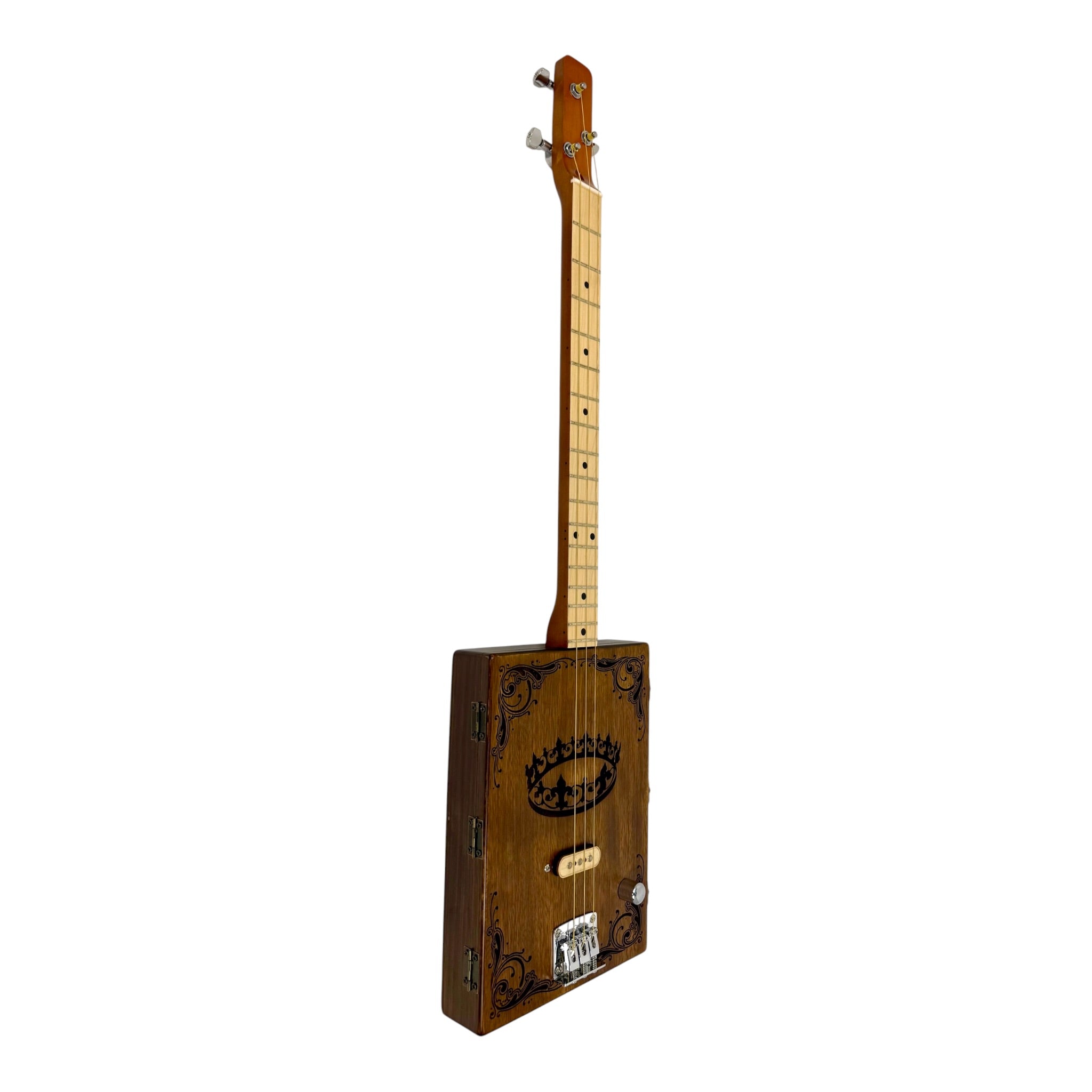 Haze HX58 "Royal" Mahogany Body 3-String Electric Cigar Box Guitar Complete DIY Kit - Passive Single Coil Pickup
