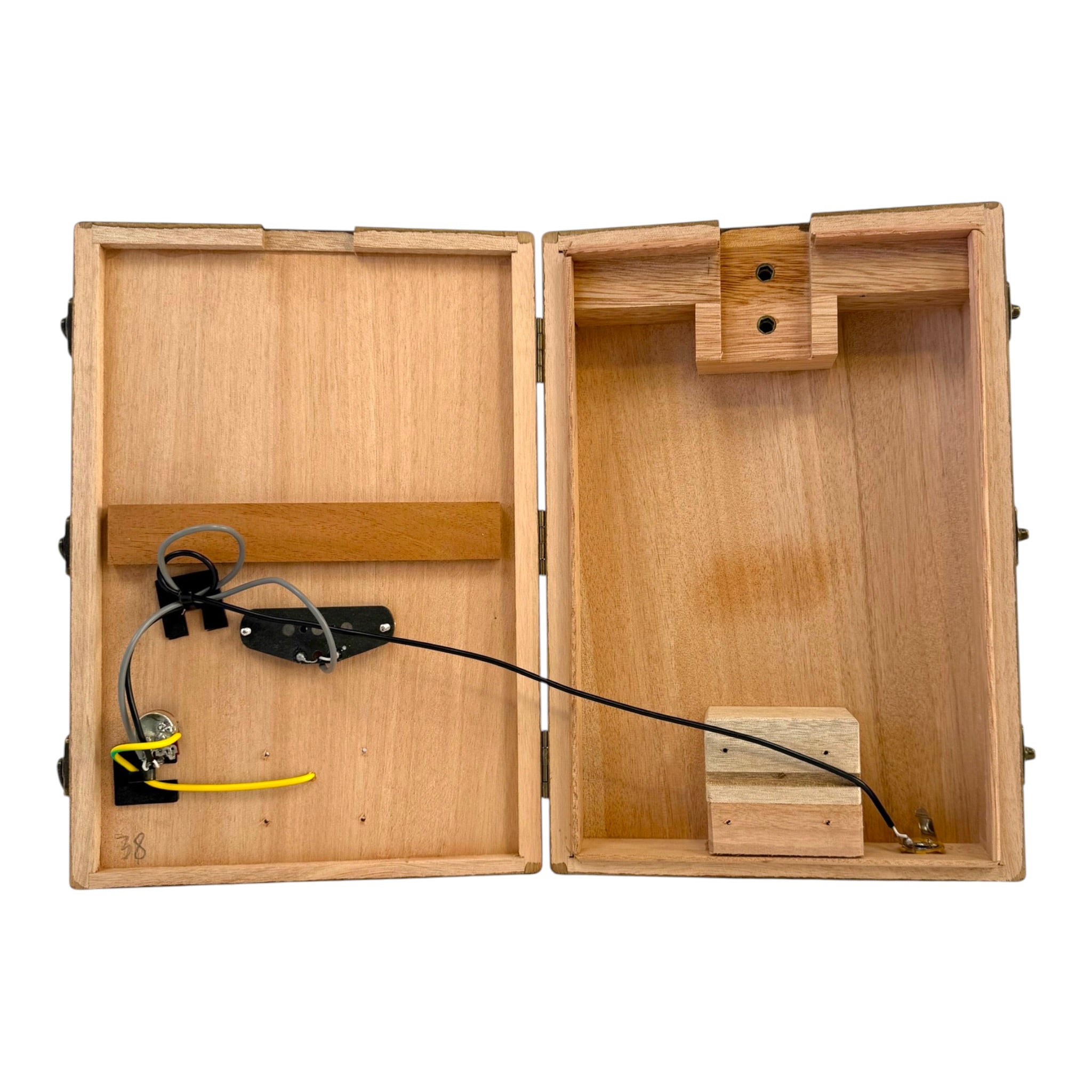 Haze HX58 "Royal" Mahogany Body 3-String Electric Cigar Box Guitar Complete DIY Kit - Passive Single Coil Pickup