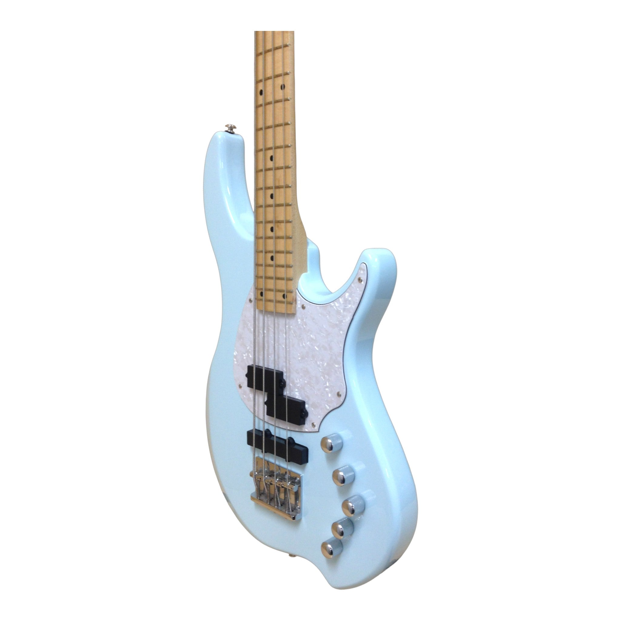 Haze Single-Coil Solid White Poplar Hybrid Electric Bass Guitar - Blue HYBRID4PJ
