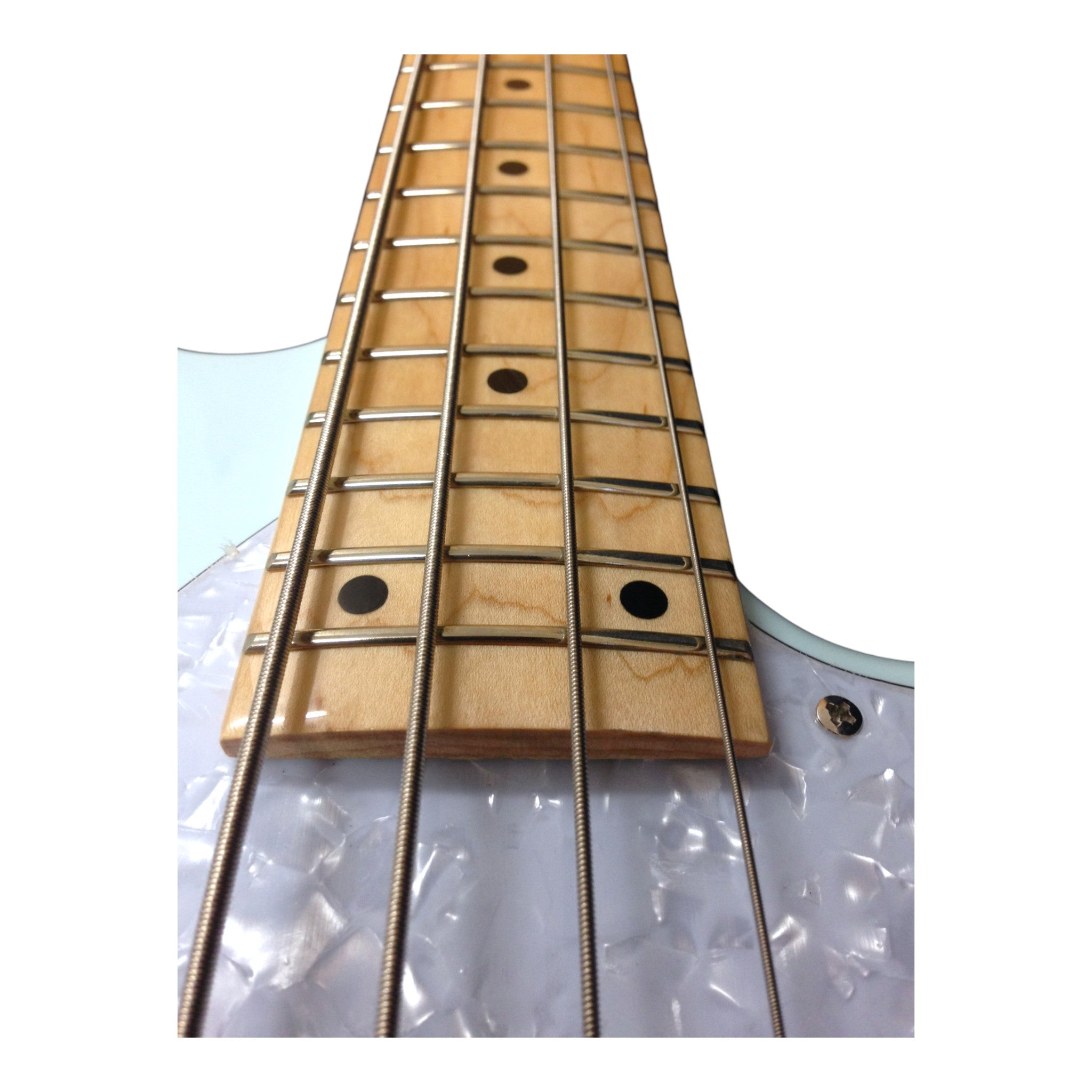 Haze Single-Coil Solid White Poplar Hybrid Electric Bass Guitar - Blue HYBRID4PJ