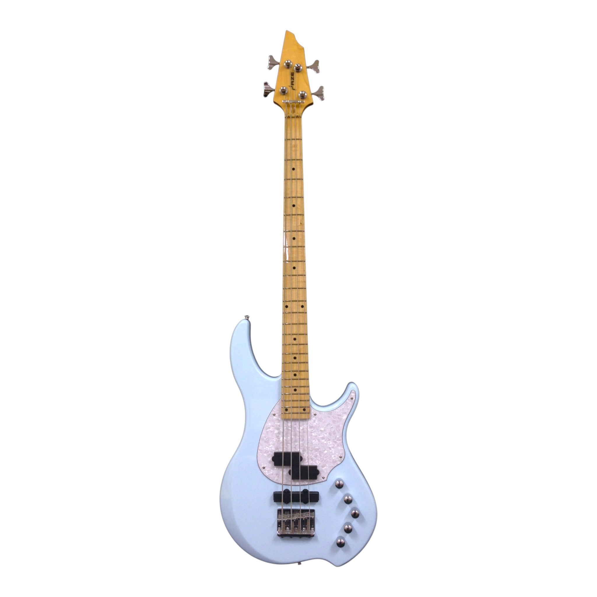Haze Single-Coil Solid White Poplar Hybrid Electric Bass Guitar - Blue HYBRID4PJ