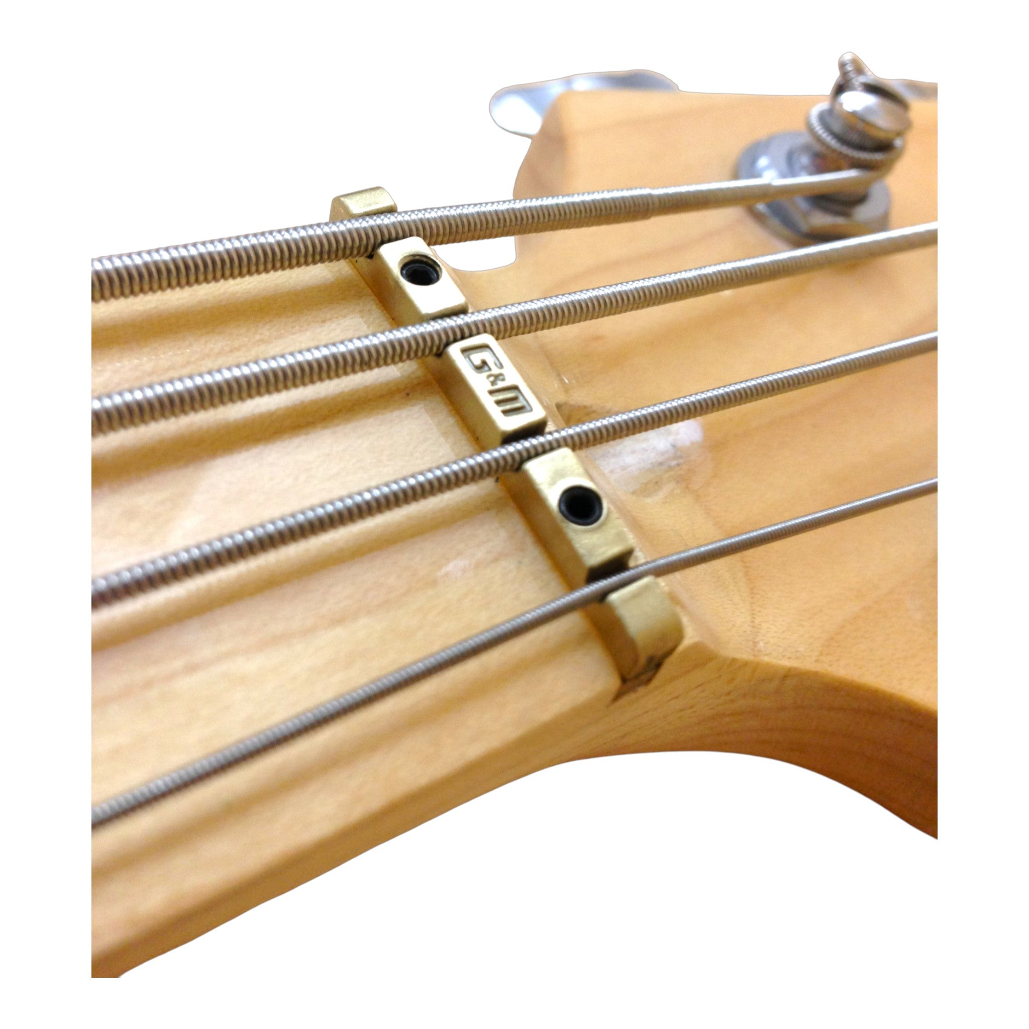 Haze Single-Coil Solid White Poplar Hybrid Electric Bass Guitar - Blue HYBRID4PJ