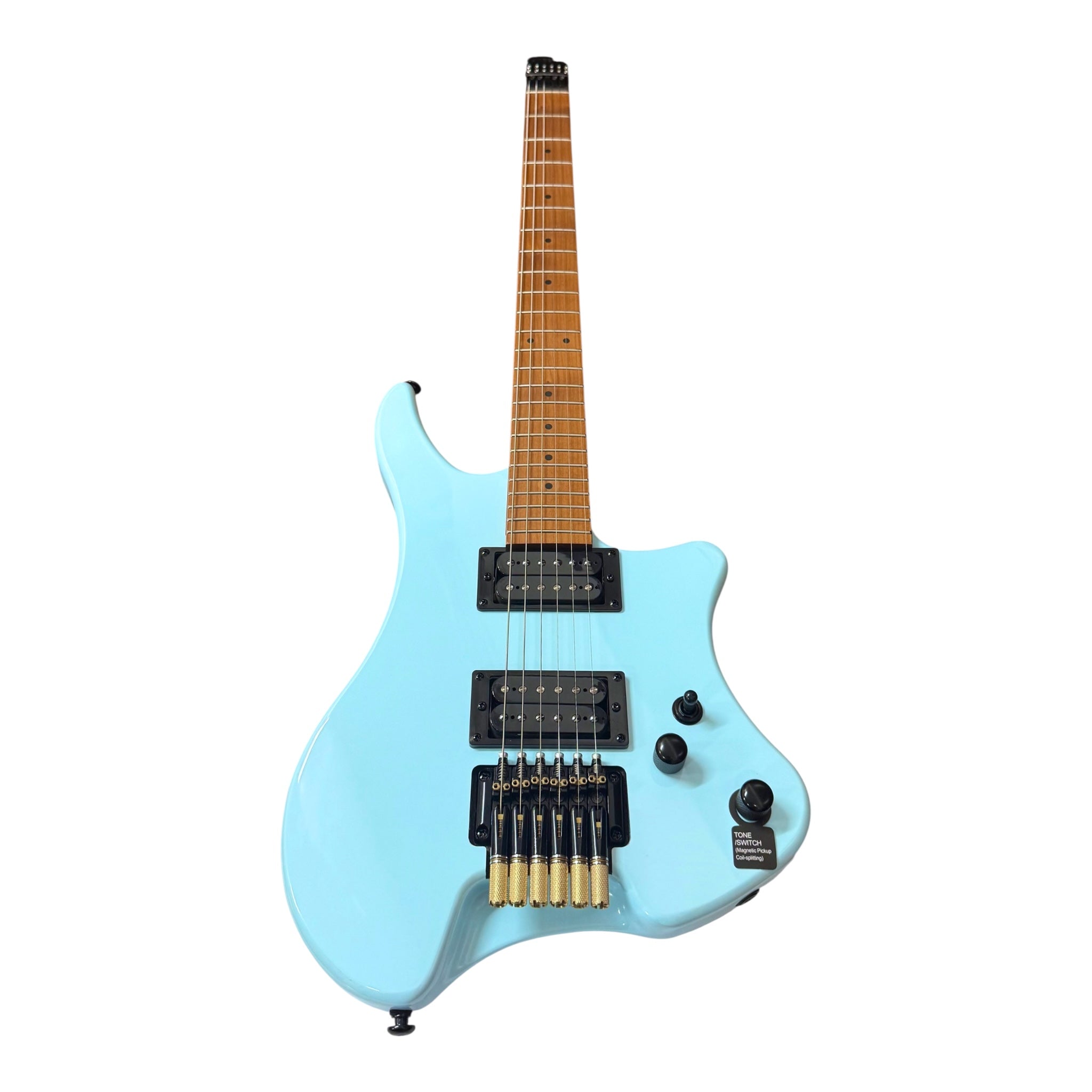 Haze HL1A Light Blue Headless Electric Guitar with Split Coil
