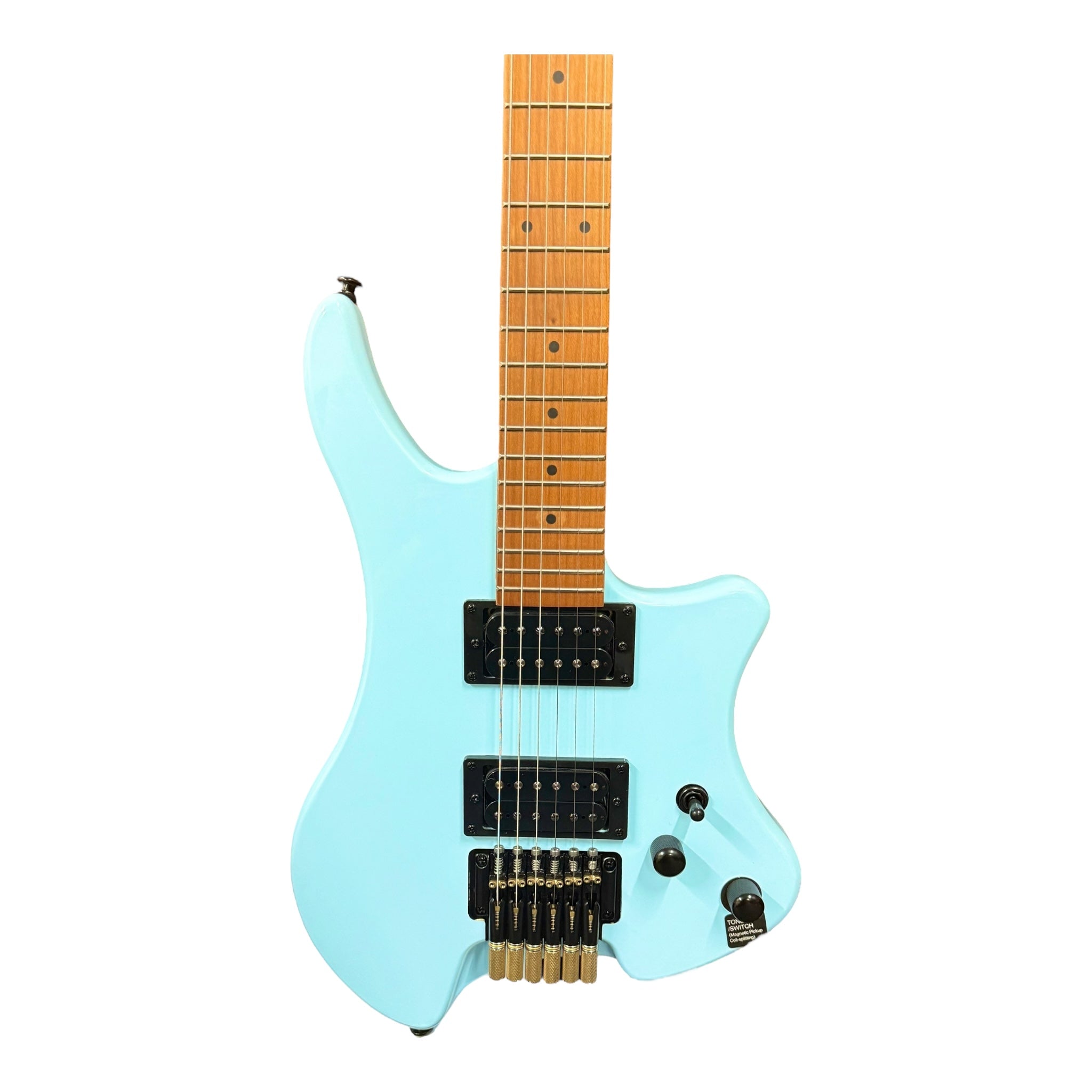 Haze HL1A Light Blue Headless Electric Guitar with Split Coil