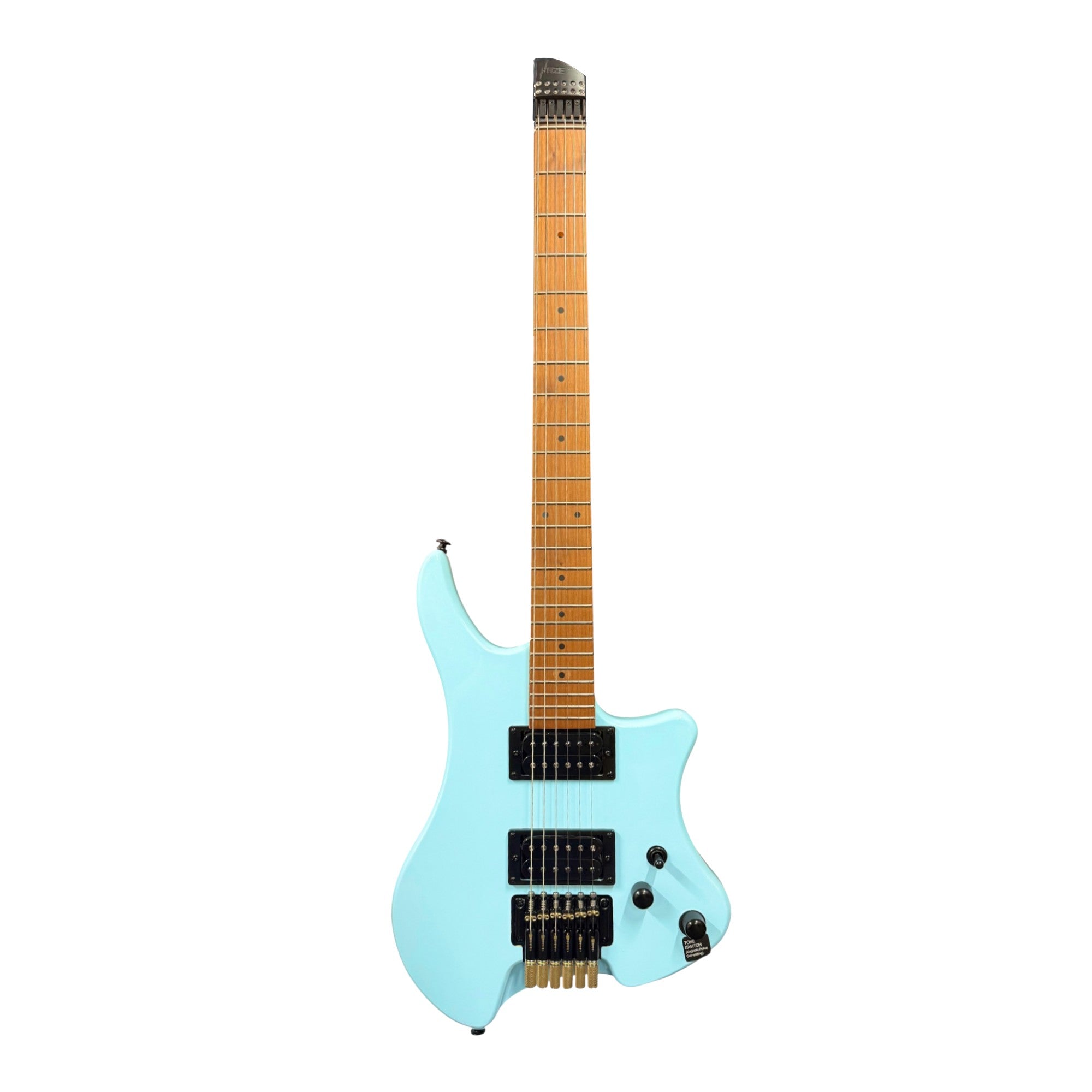 Haze HL1A Light Blue Headless Electric Guitar with Split Coil