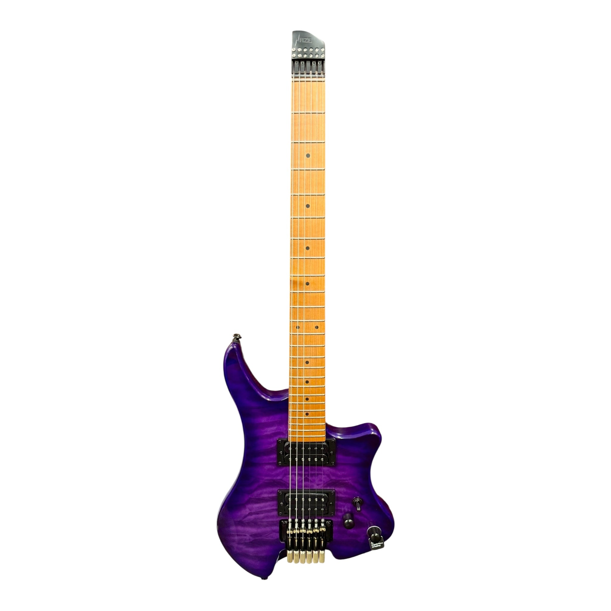 Haze HL1A Deep Purple Headless Electric Guitar with Split Coil