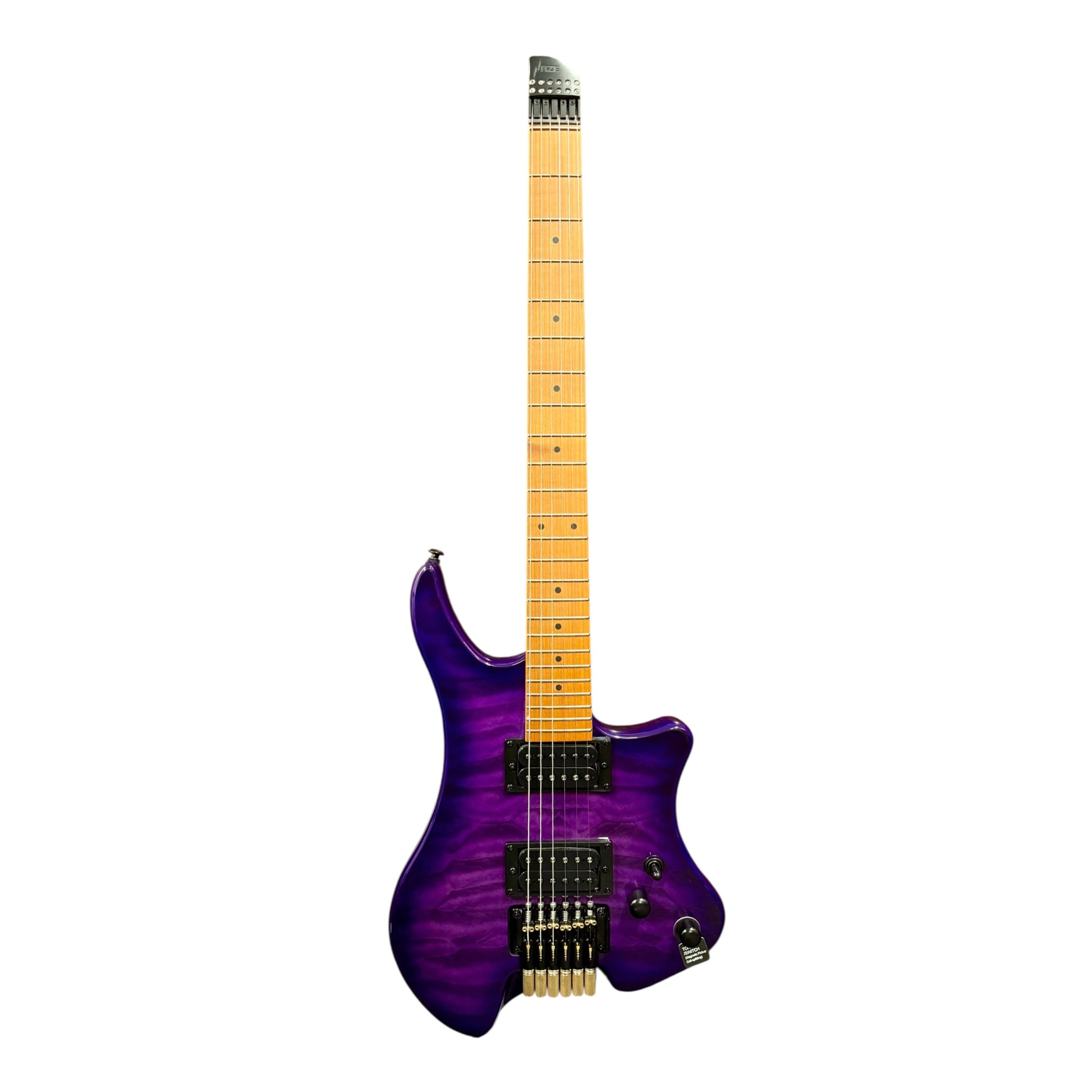 Haze HL1A Deep Purple Headless Electric Guitar with Split Coil