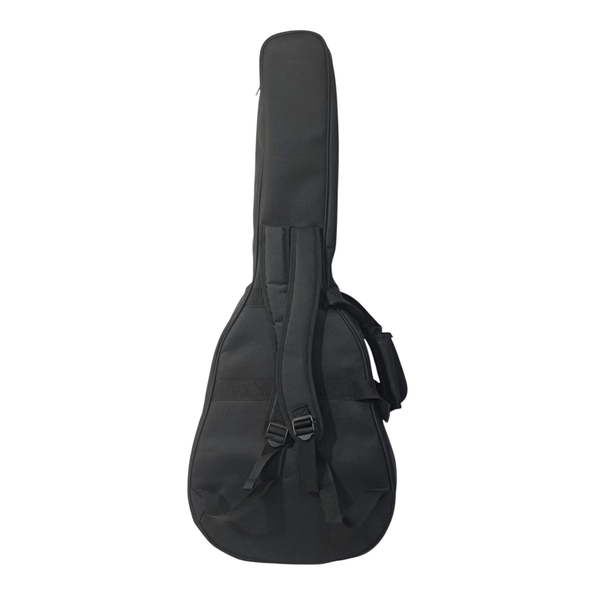 Haze 37" Solid Sitka Top Height Adjustable Saddle Acoustic Bass Guitar - Black HZMINISEBSPBK