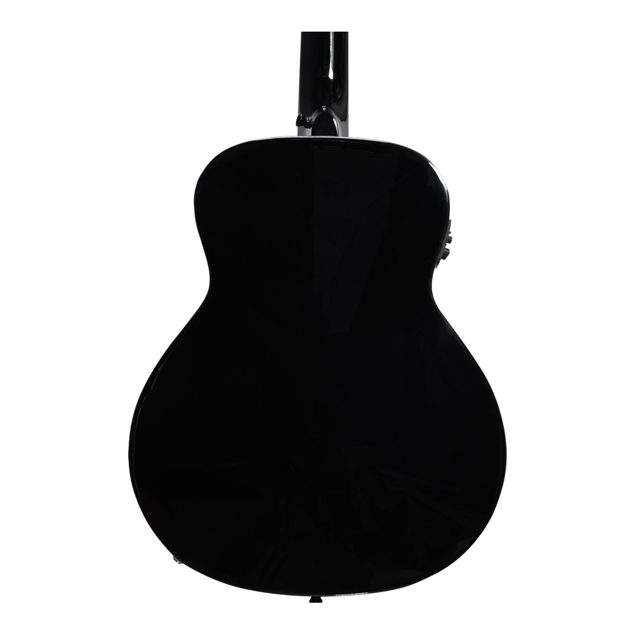 Haze 37" Solid Sitka Top Height Adjustable Saddle Acoustic Bass Guitar - Black HZMINISEBSPBK