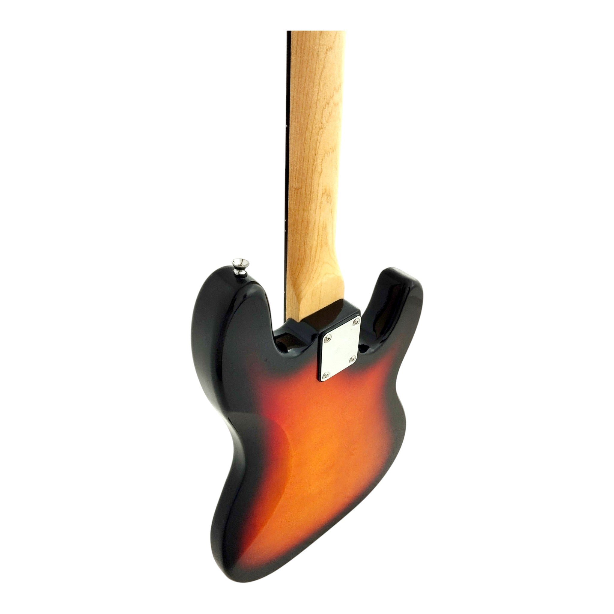 Haze Left Handed Basswood Sunburst Electric Bass Guitar - PB172BSLH  with Accessories and Haze CUBEBABY Portable Multifunctional Bass (Optional)