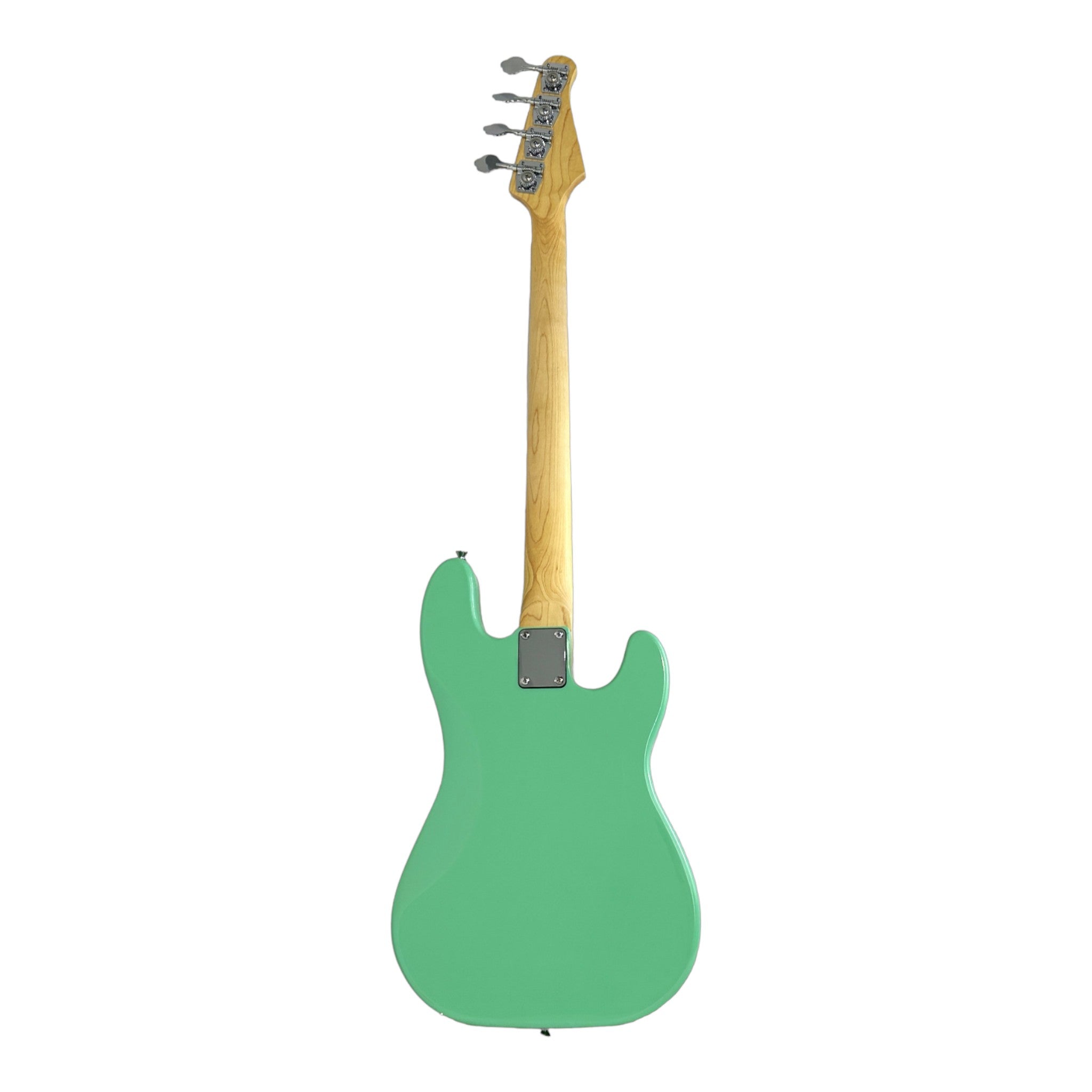 Haze Left Handed Basswood Seafoam Green Electric Bass Guitar - Surf Green PB172SGNLH with Accessories and Haze CUBEBABY Portable Multifunctional Bass (Optional)