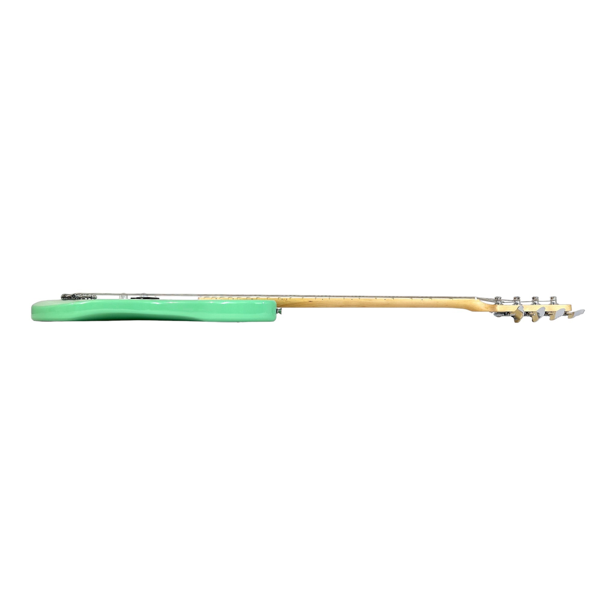 Haze Left Handed Basswood Seafoam Green Electric Bass Guitar - Surf Green PB172SGNLH with Accessories and Haze CUBEBABY Portable Multifunctional Bass (Optional)