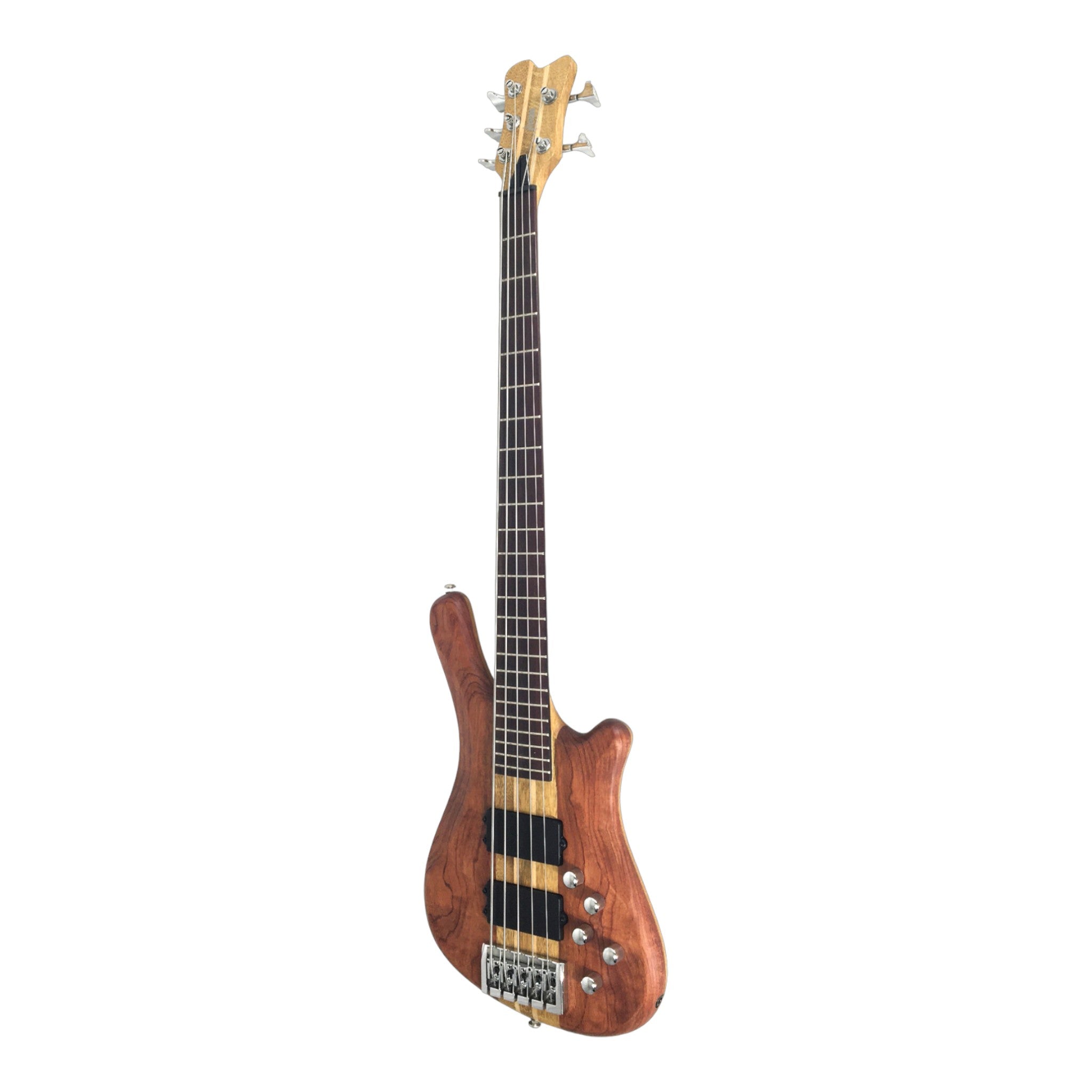 Haze 5-String Active Humbucker Padauk Wood WR Electric Bass Guitar - Natural SBG368N