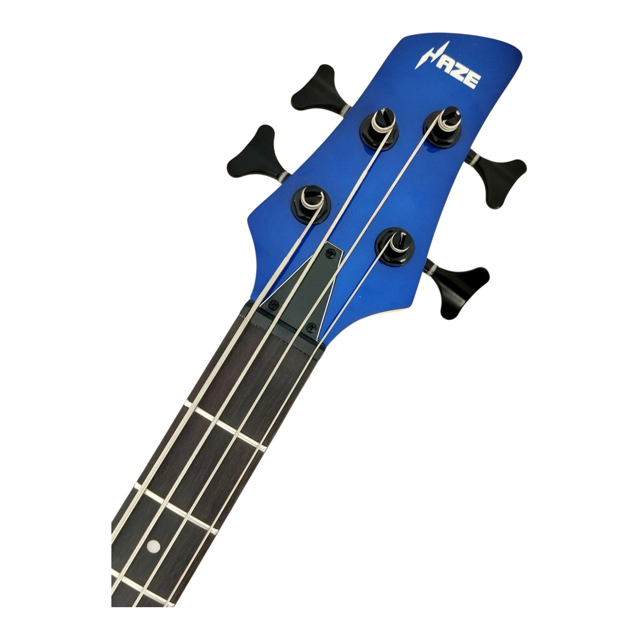 Haze SBG385JB Electric Bass Guitar, 4-String, Navy Metallic Blue with Accessories and Haze CUBEBABY Multi Effects Pedals(Optional)