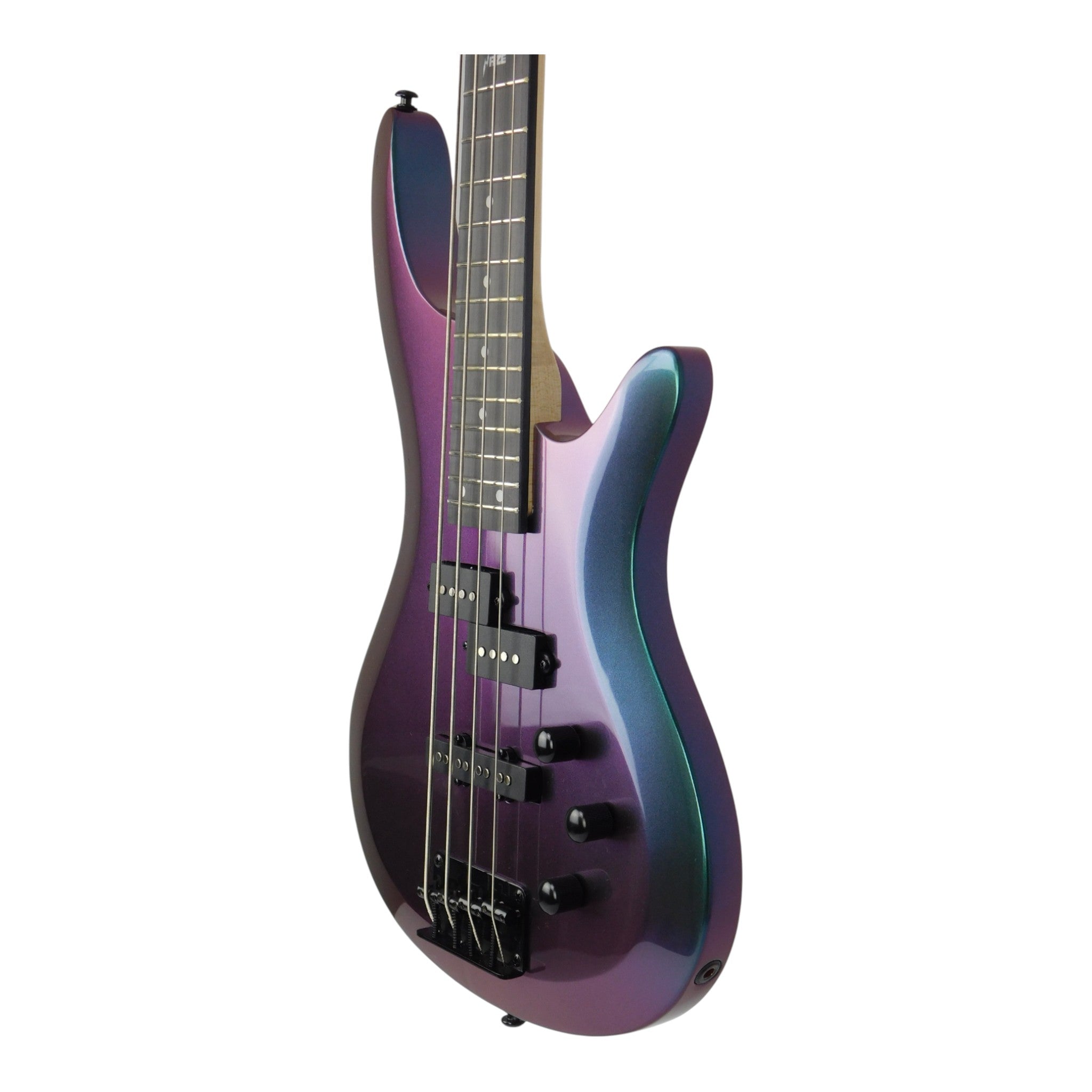 Haze Chameleon Split/Single Coil Solid Basswood J-Style Electric Bass Guitar SBG385V Accessories & CUBEBABY Pedal (Optional)