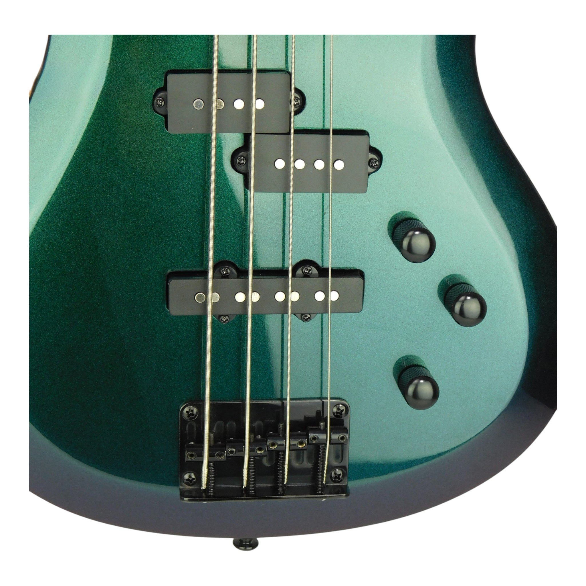 Haze Chameleon Split/Single Coil Solid Basswood J-Style Electric Bass Guitar SBG385V Accessories & CUBEBABY Pedal (Optional)