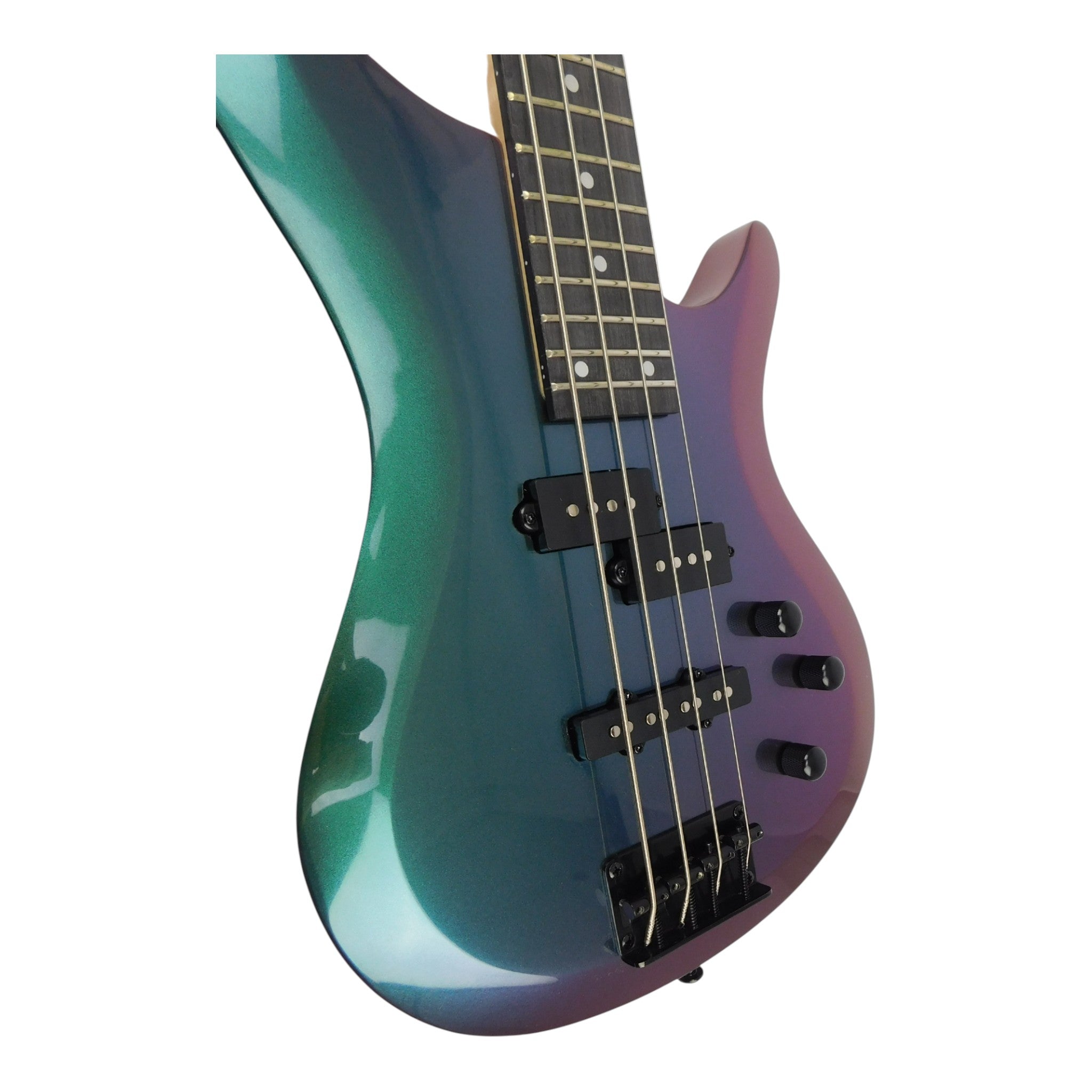 Haze Chameleon Split/Single Coil Solid Basswood J-Style Electric Bass Guitar SBG385V Accessories & CUBEBABY Pedal (Optional)